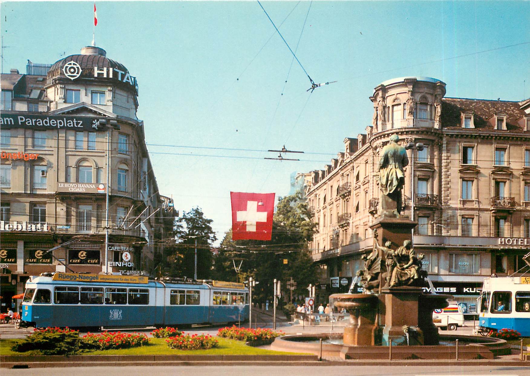 CPM Zurich Bahnhofplatz mit Alfred Escher Denkmal