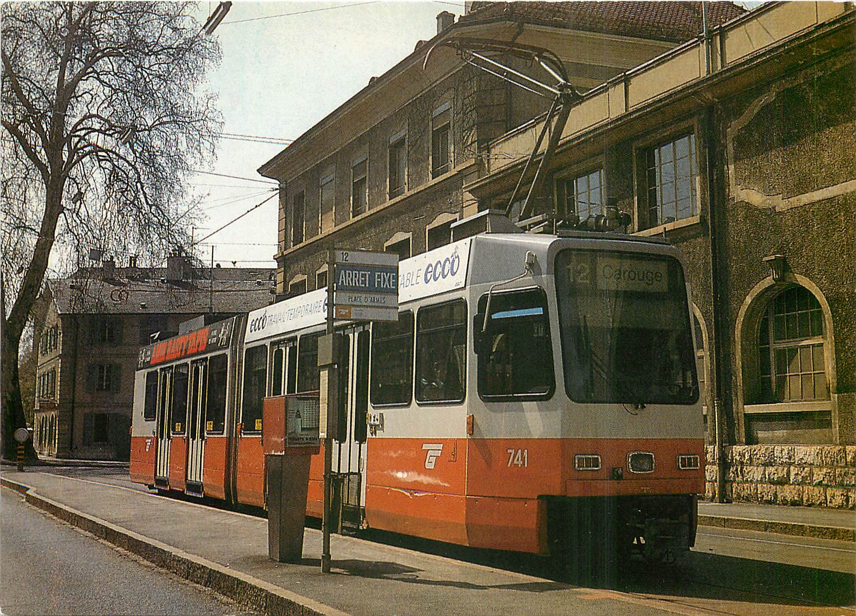 CPM Place d'Armes Carouge motrice Duwag 