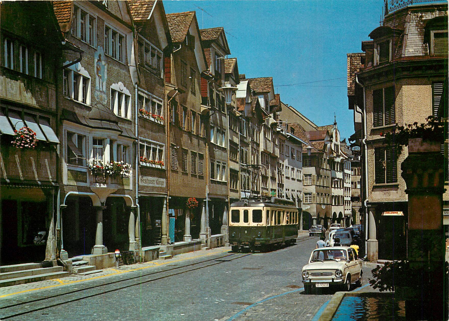 CPM Altstatten im Rheintal Marktgass mit Bahn