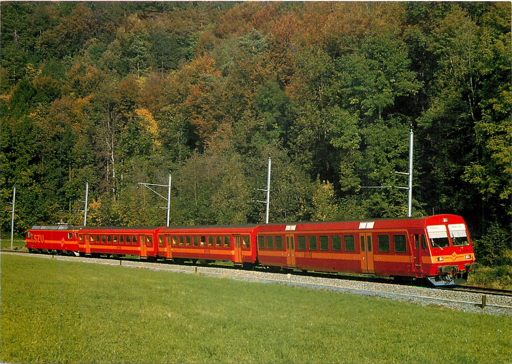 CPM Pondelzug der SZU mit Umrichterlokomotive Re
