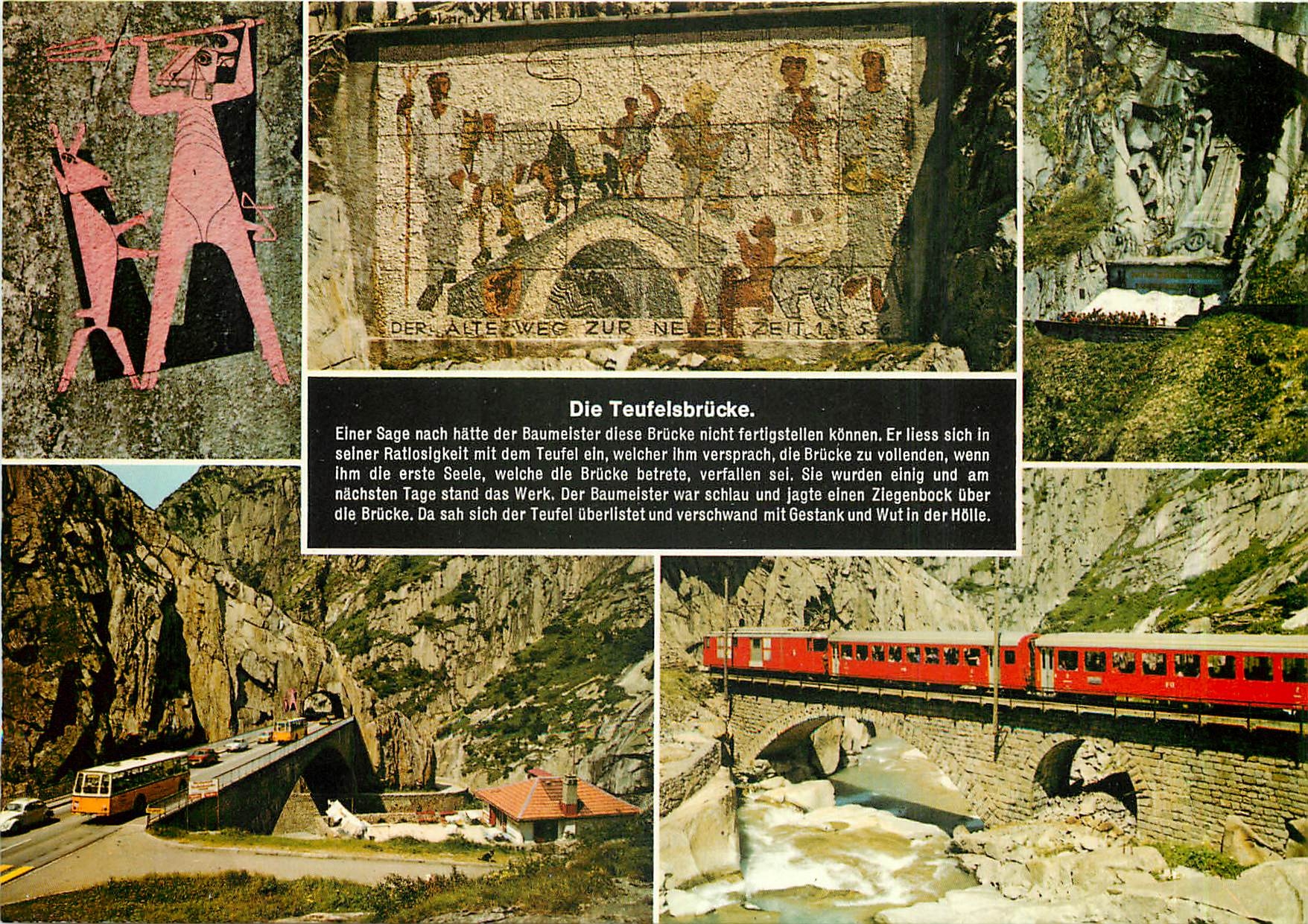 CPM Teufelsbrucke in der Schollenen Schlucht an der Gotthardstrasse bei Andermatt