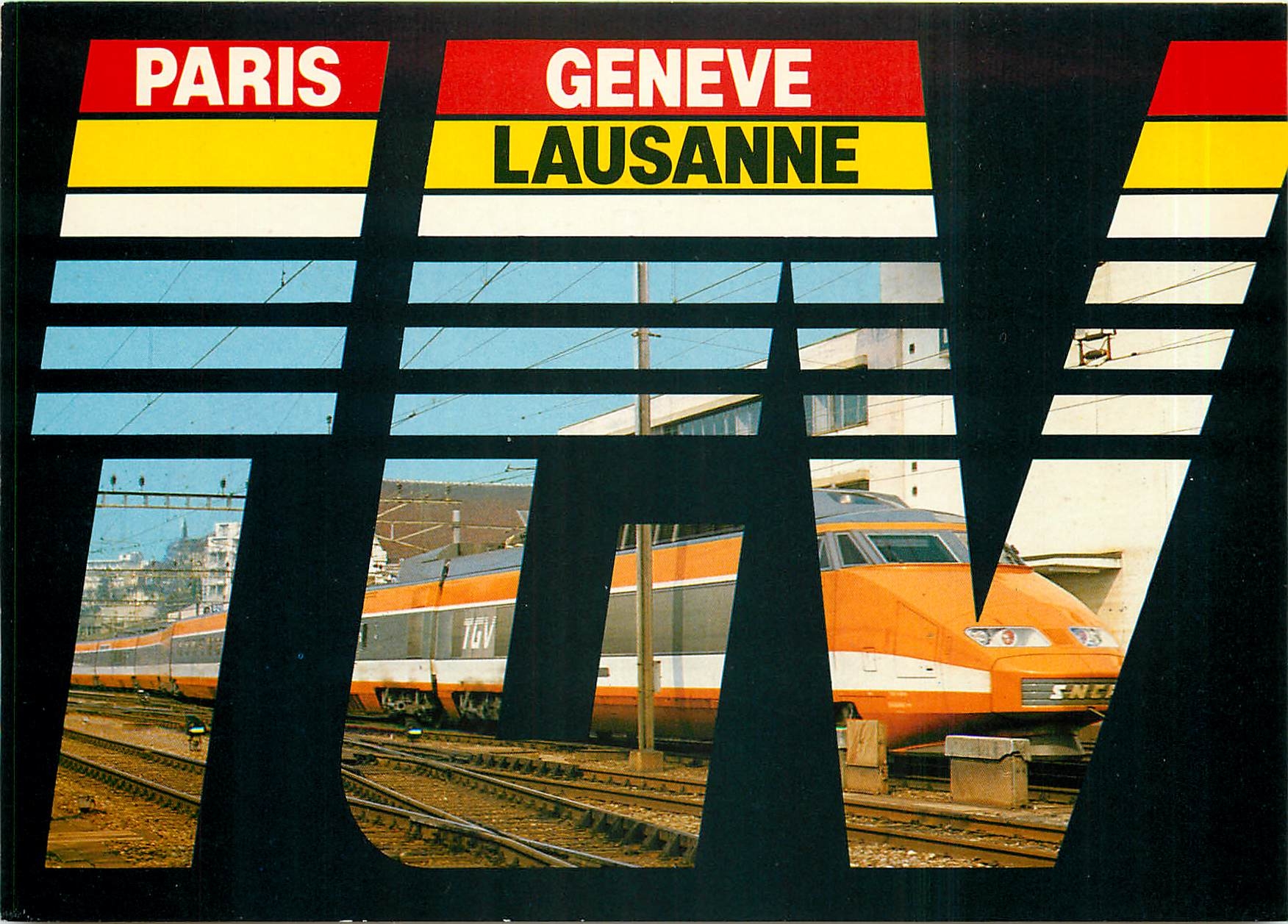 CPM Train à grande vitesse Paris Geneve Lausanne