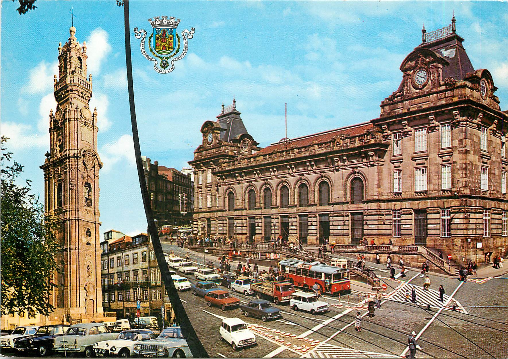 CPM Porto Portugal la tour de Clérigos et gare de St Bento