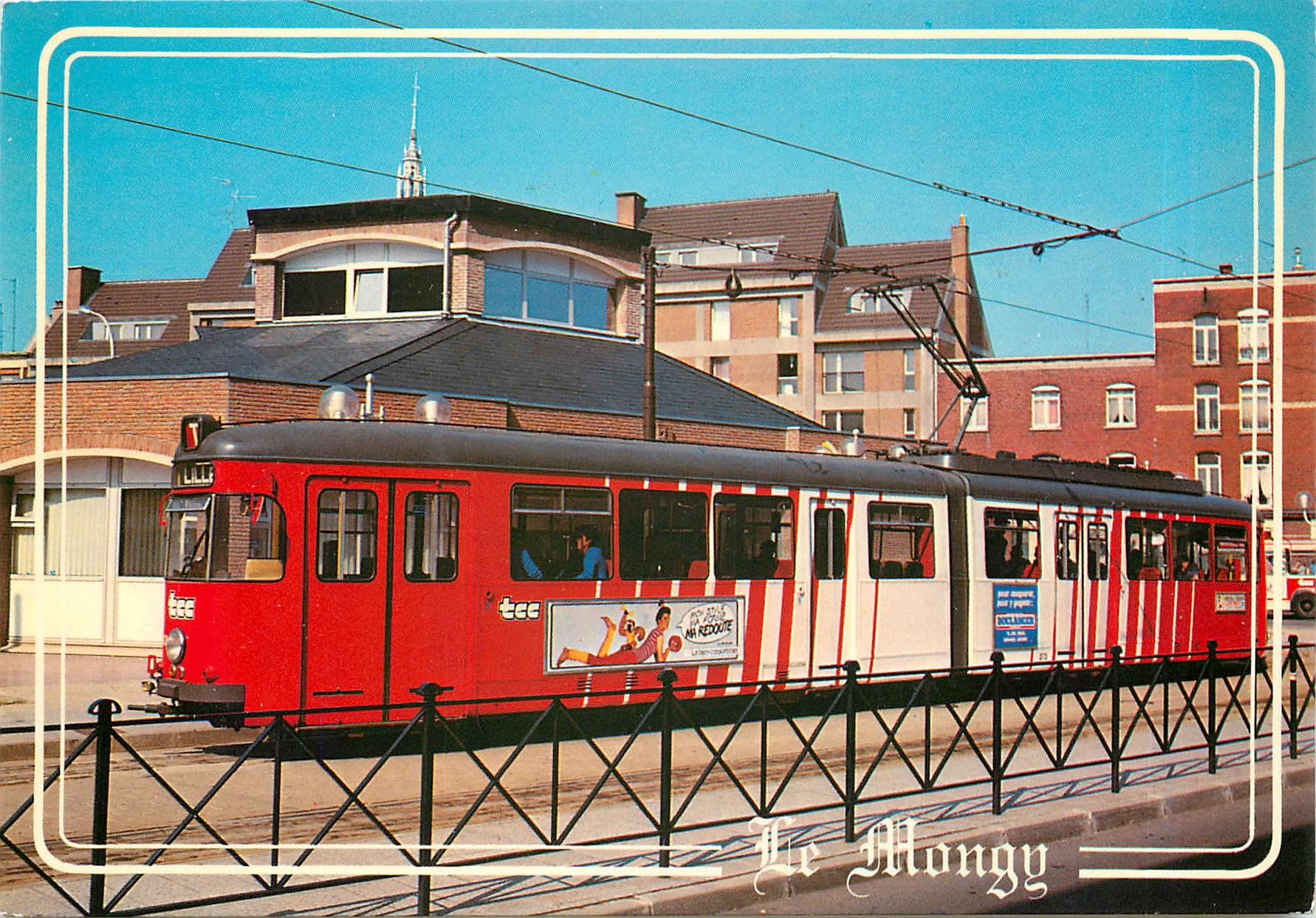 CPM Le Mongy tramway reliant Lille Roubaix Tourcoing