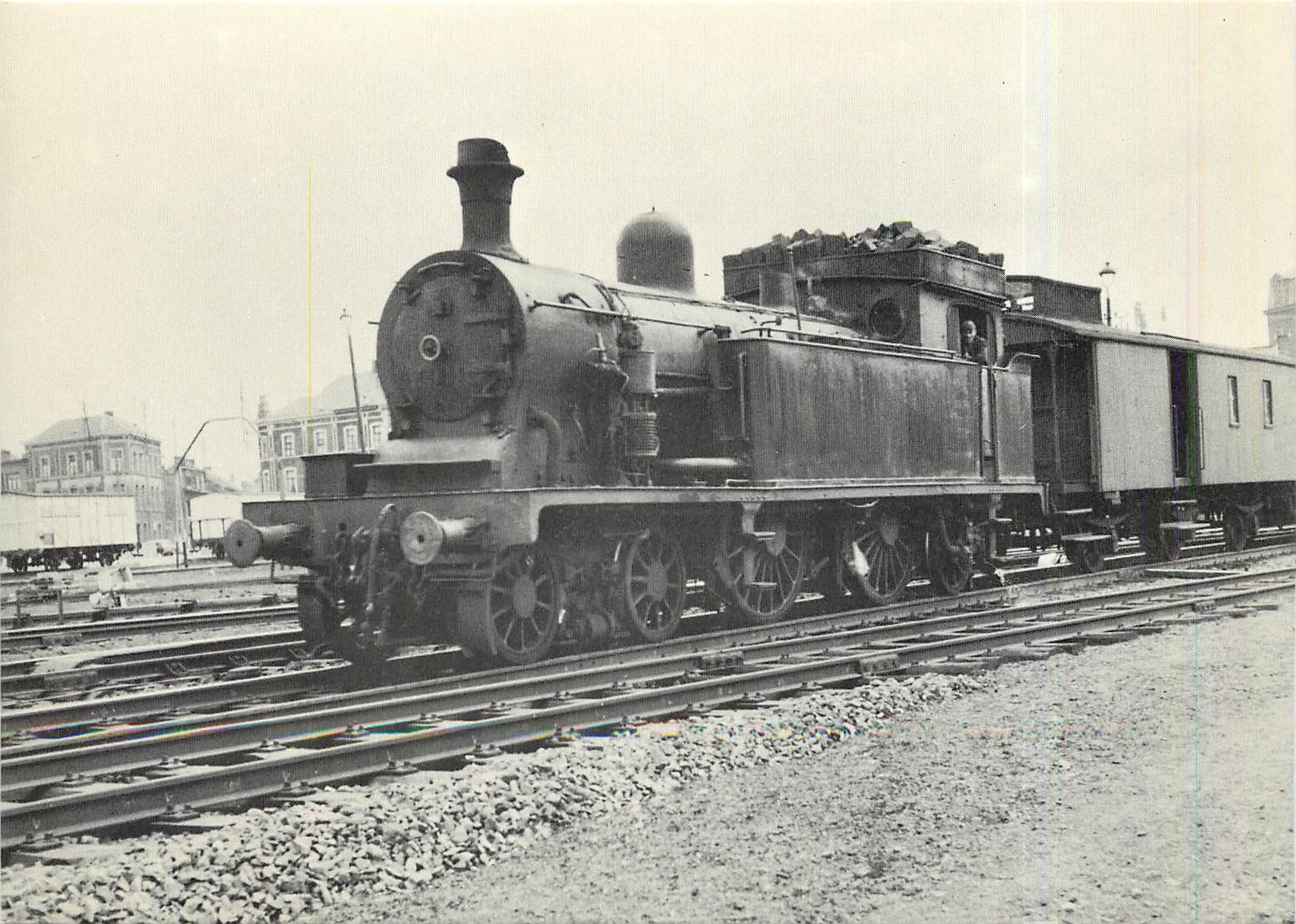 CPM SNCB Haine Saint Pierre locomotive tender à vapeur