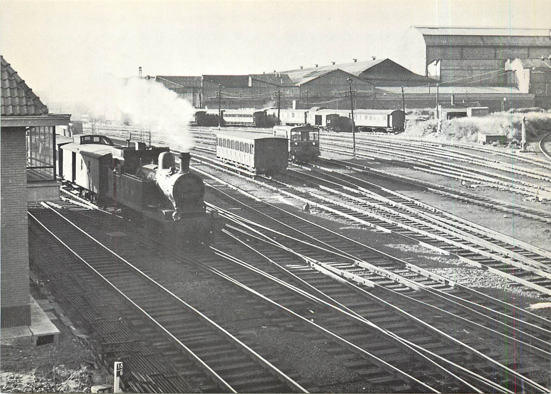 CPM SNCB Haine Saint Pierre  vue sur la formation avec une locomotive tender 