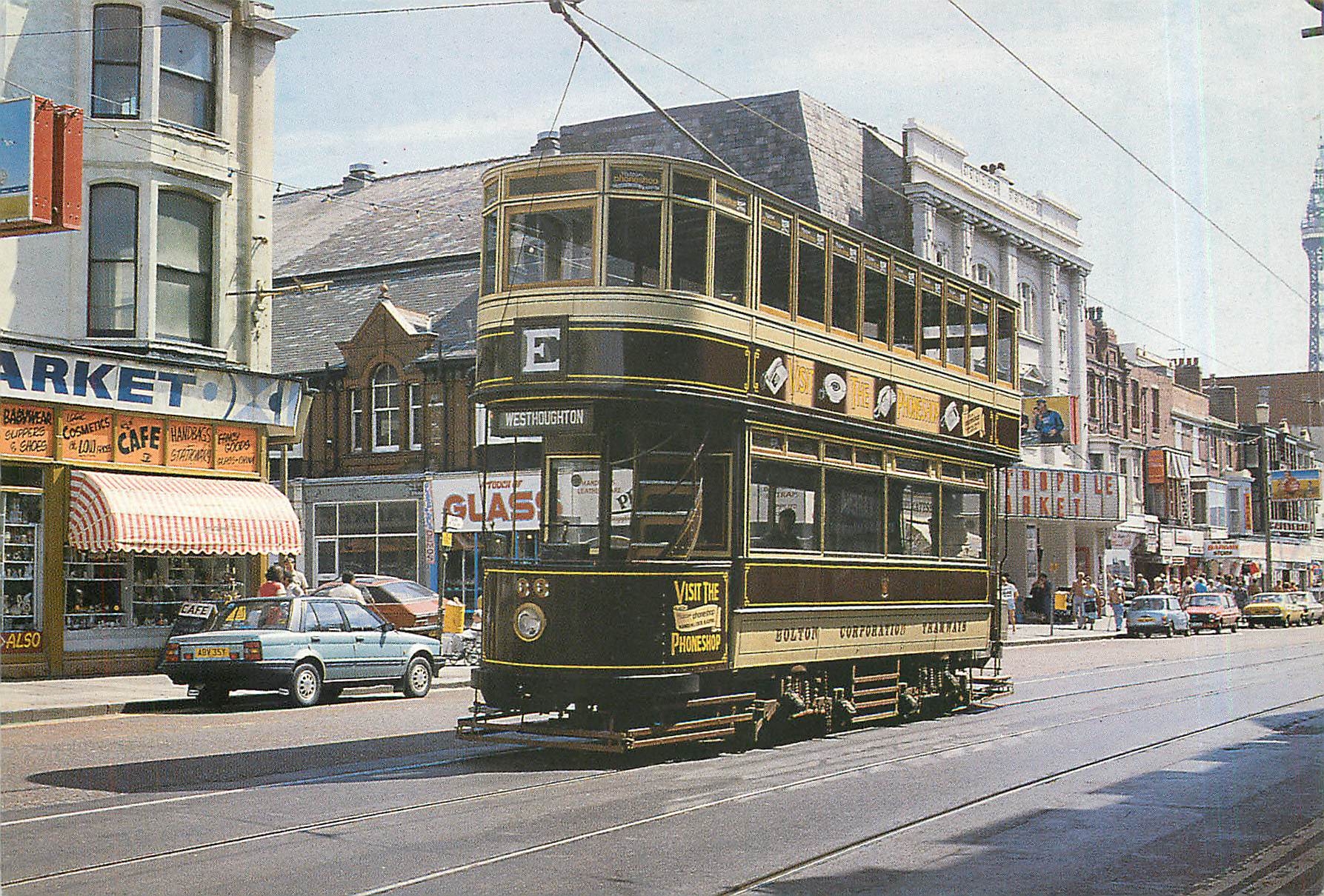 CPM Bolton tram is seen here running on Blackpool Boruough Council s famous coastal tramway