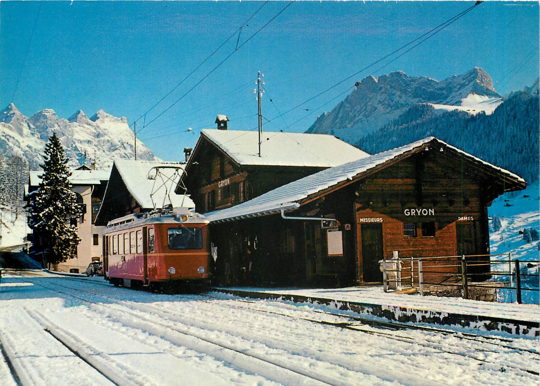 CPM Gryon la gare Les diablerets et le miroir d'Argentine