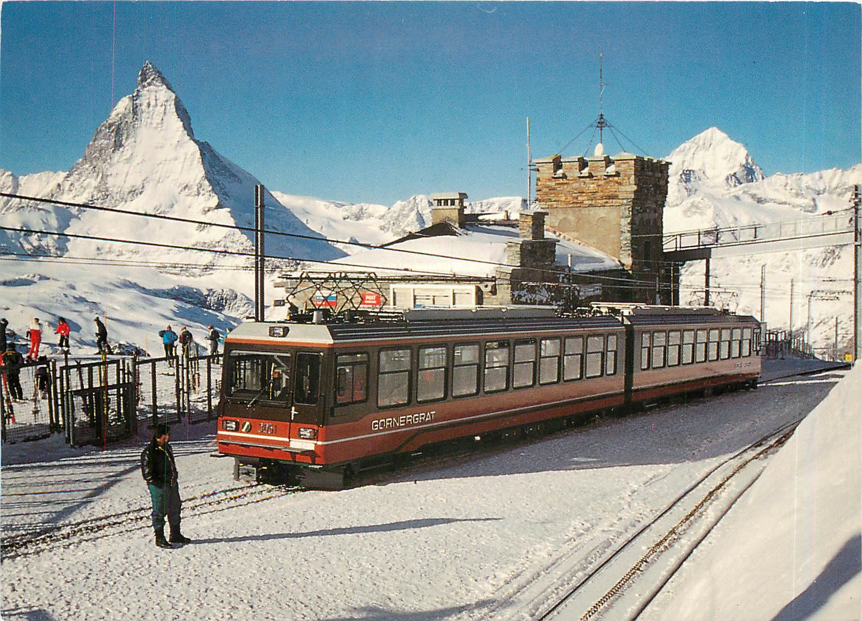 CPM Neuer in der station Gornergrat vor dem weltberuhmten Matterhorn