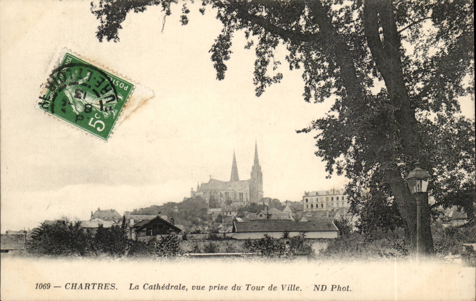 Chartres CPA the cathedral seen from of the tower of City