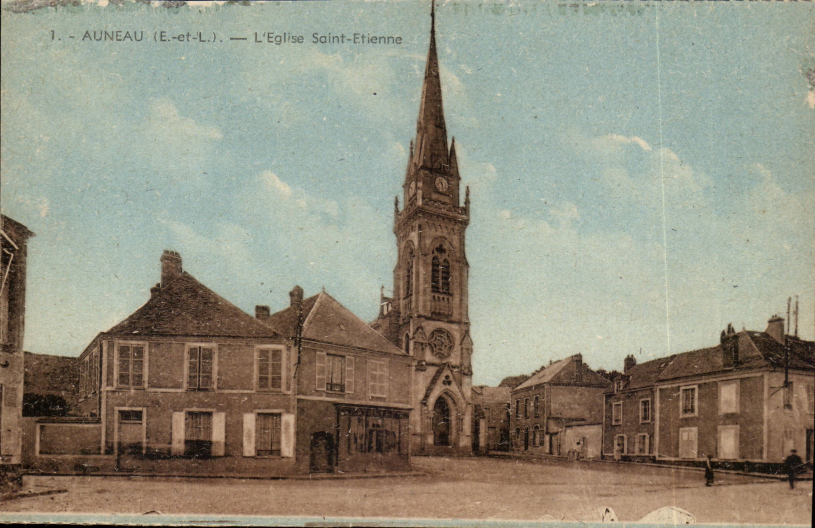 Auneau CPA the church Saint Etienne