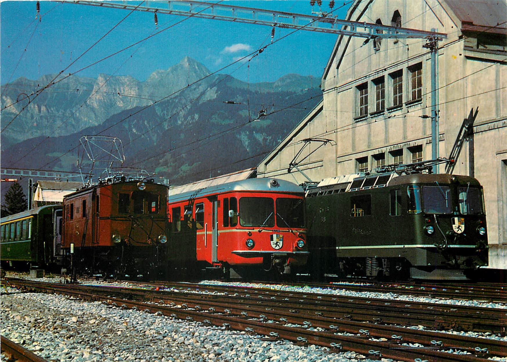 CPM Locomotive Ge 2 4 Nr 205 Zwei Triebfahrzeug Generationen der Rhatischen Bahn 