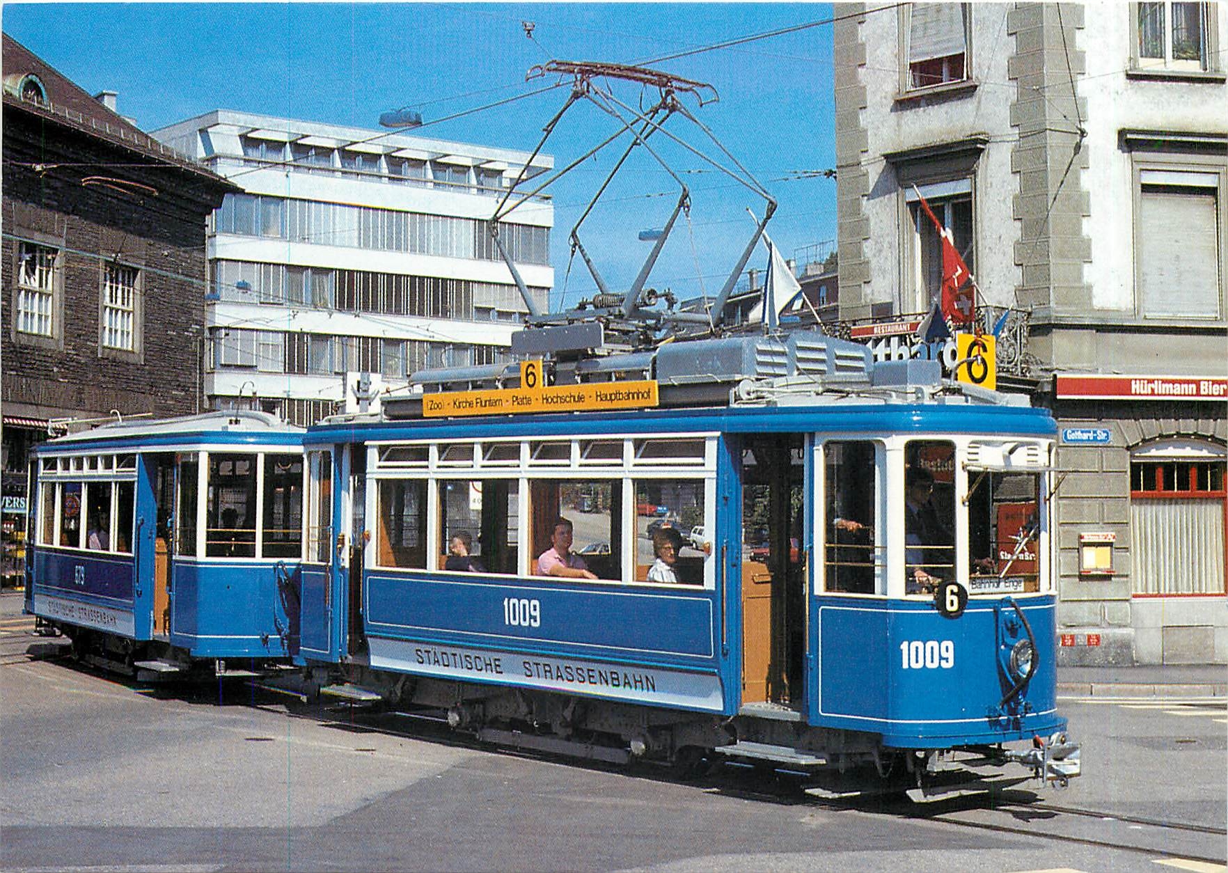 CPM Verkehrsbetriebe Zurich Motor coach Be 2 2 1009 and trailer B2 679