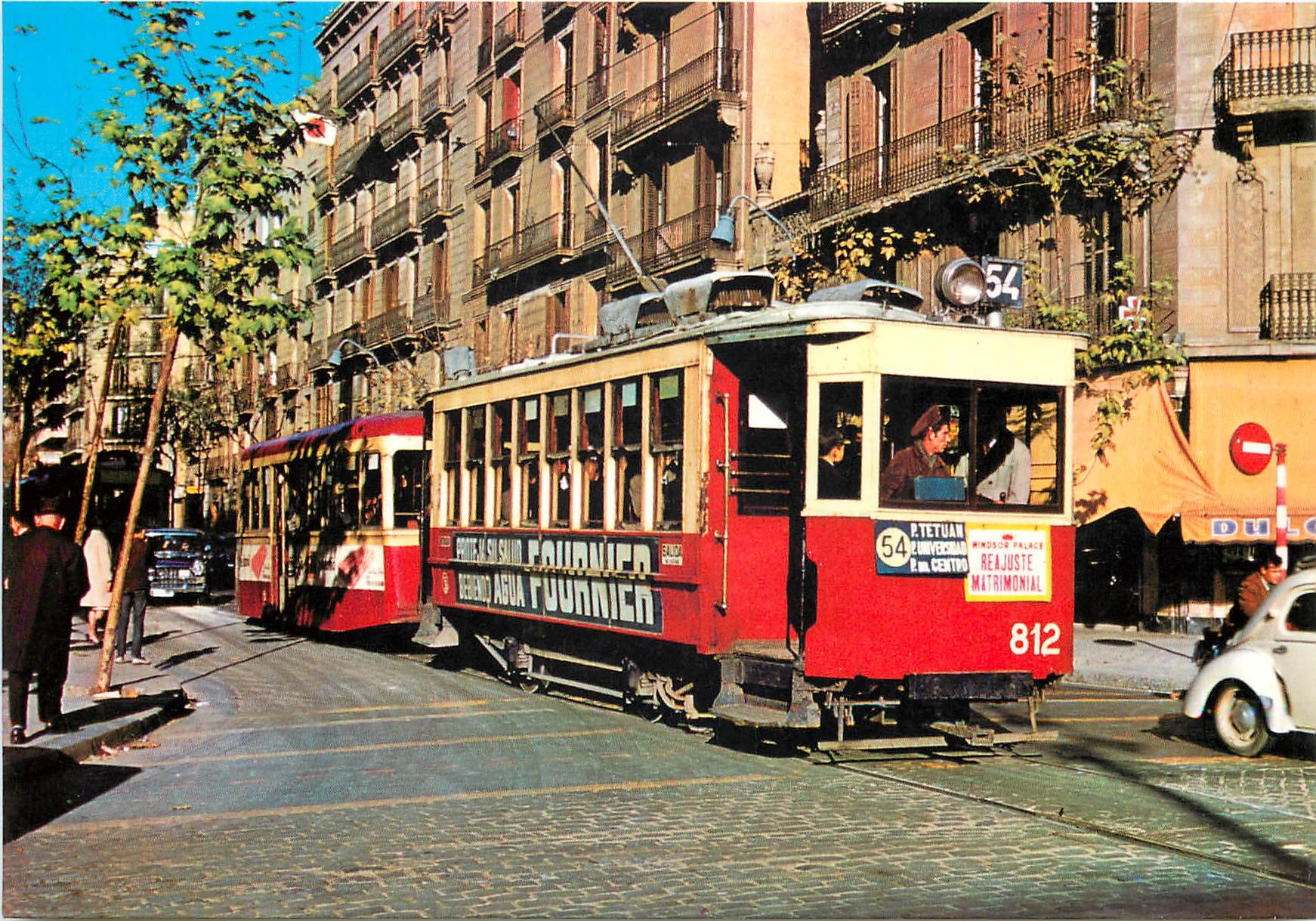 CPM Tram vies de Barcelona Cotxe 812 Serie 801 835 