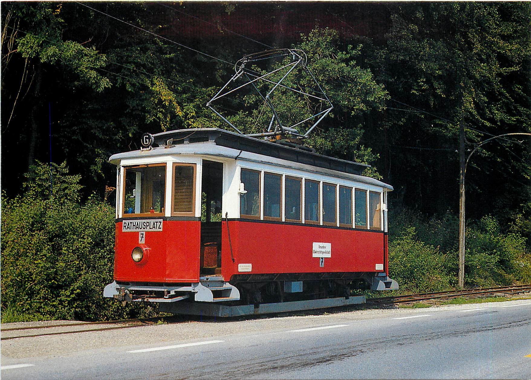 cPM Stern Hafferl tram car no 7 of the Gmunden tramway as a loan to tramway museum St Florian