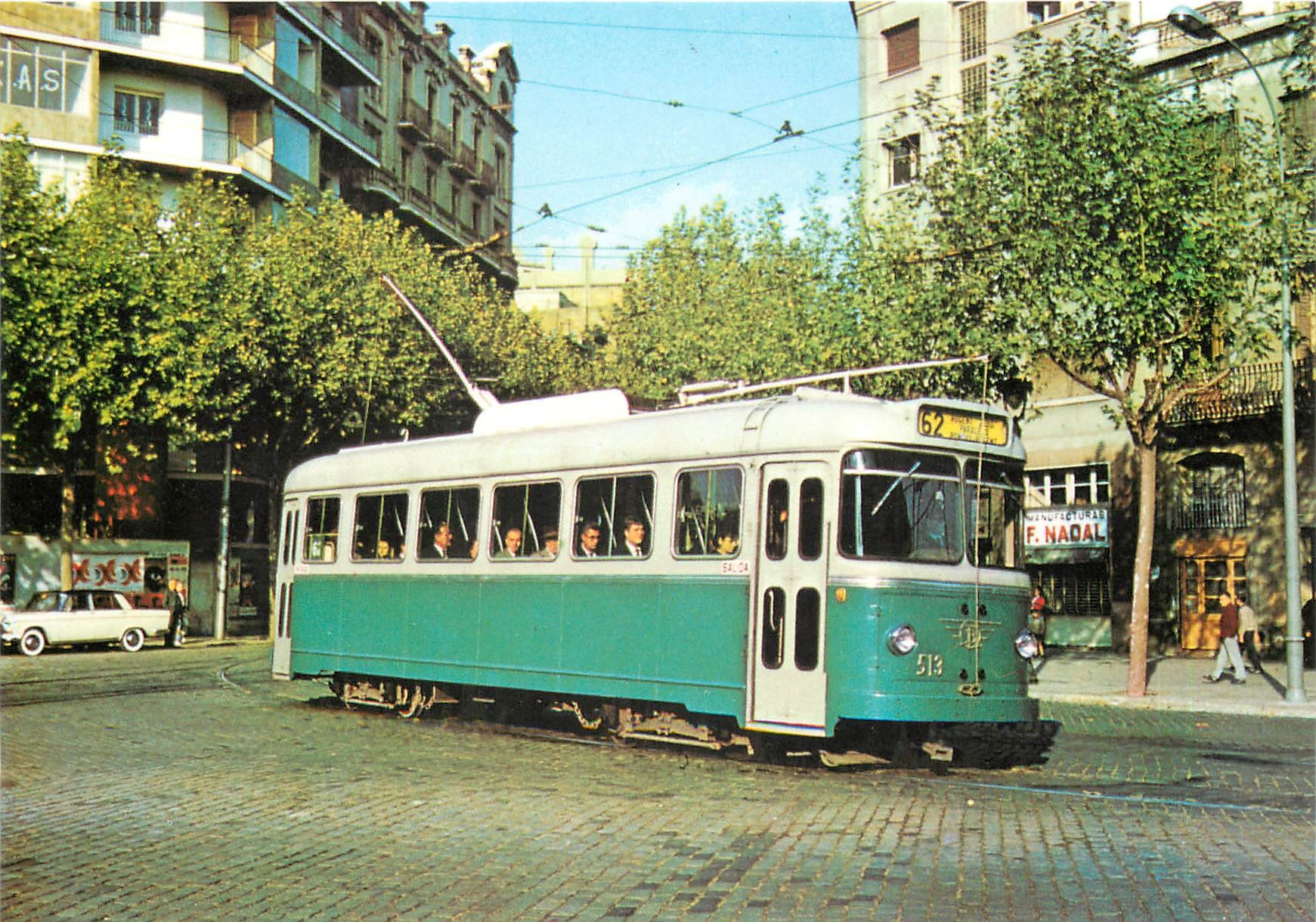 cPM Tram vies de Barcelona Cotxe 513 
