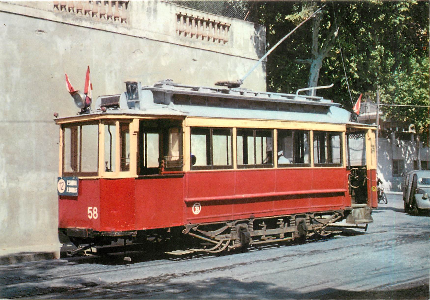 cPM Tramvies de Barcelona Cotxe 58 