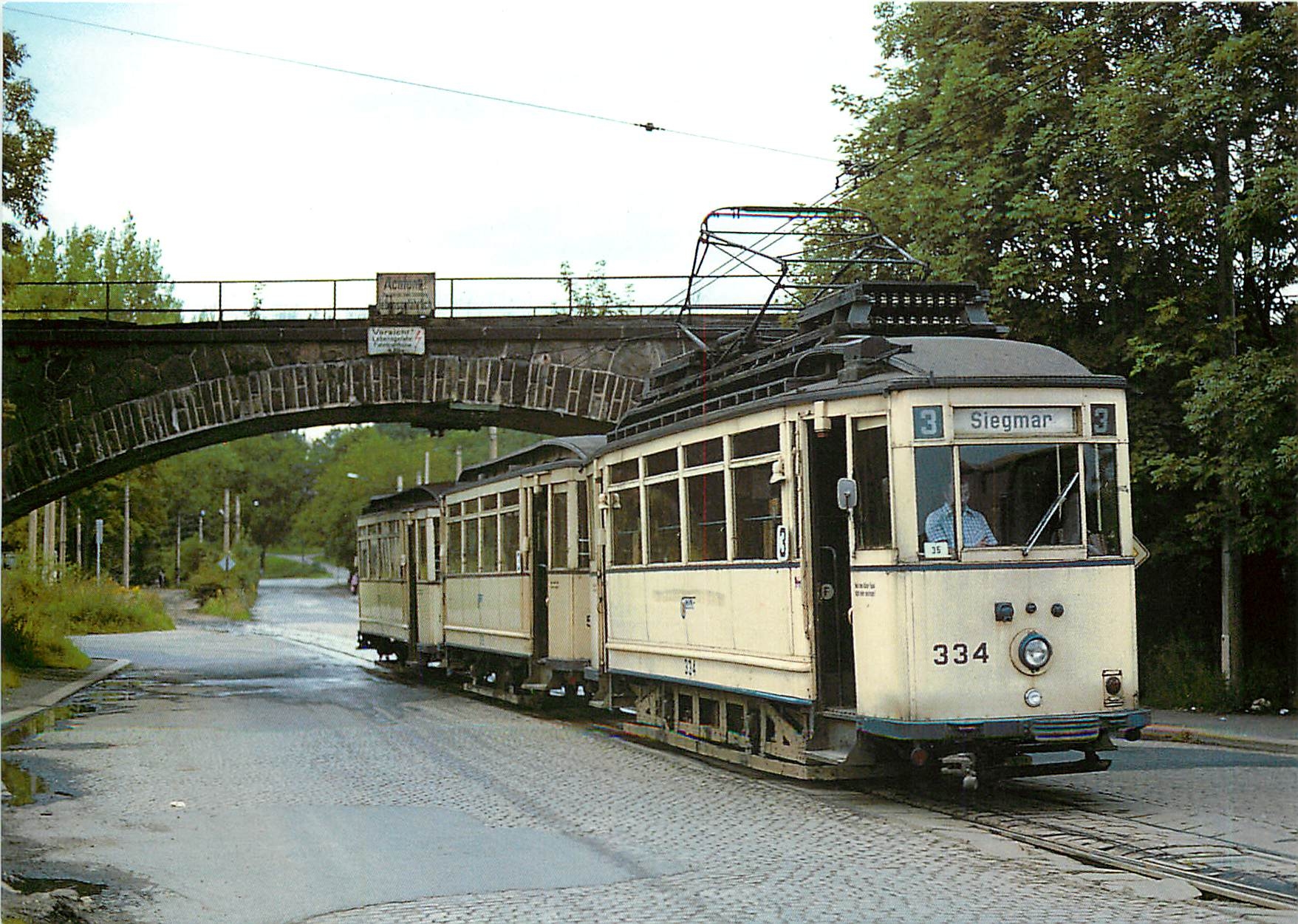cPM CVAG electric narrow gauge tramcar no 334 at Rottluf terminus