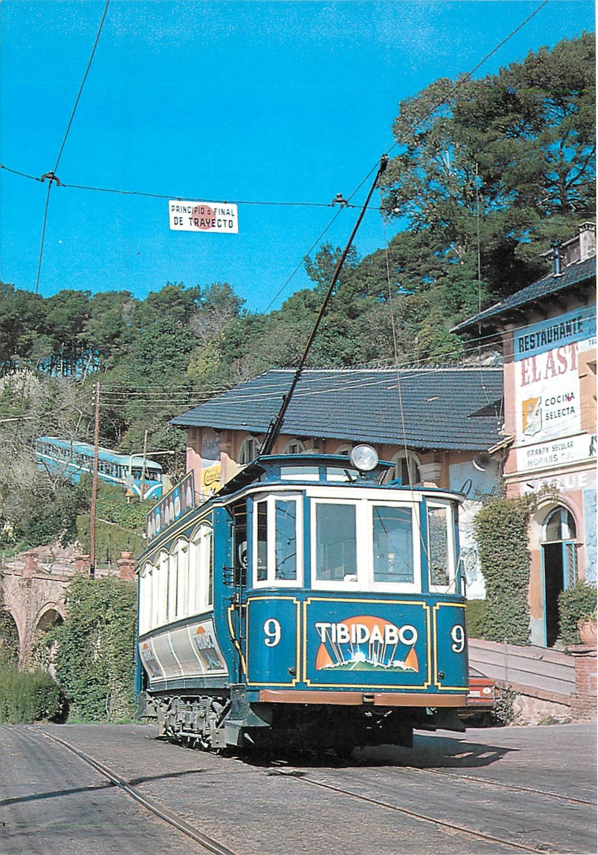 cPM Tramvia Blau Funicular Tibidabo Barcelona
