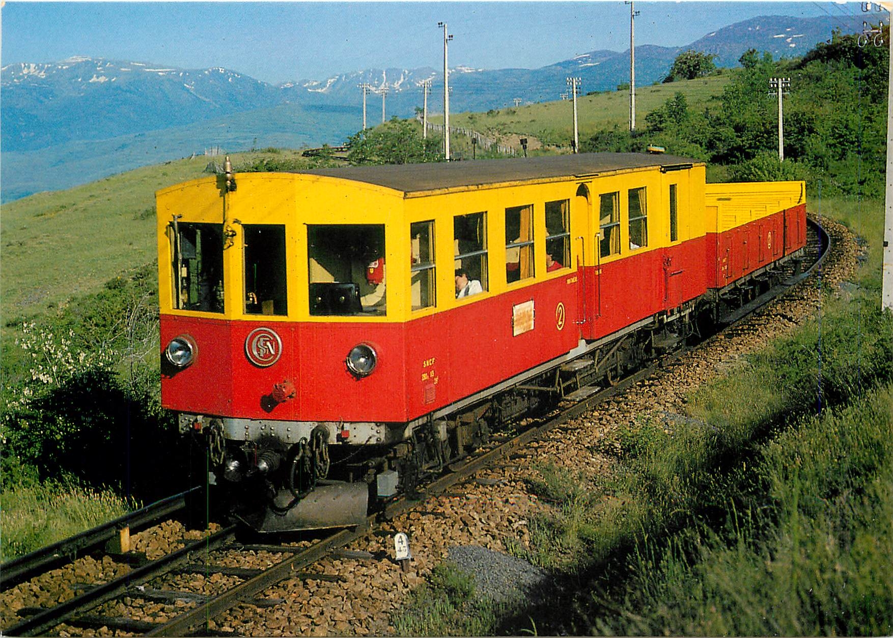CPM SNCF electric railcar class 111 118 on the section Villefranche Vernet les Bains