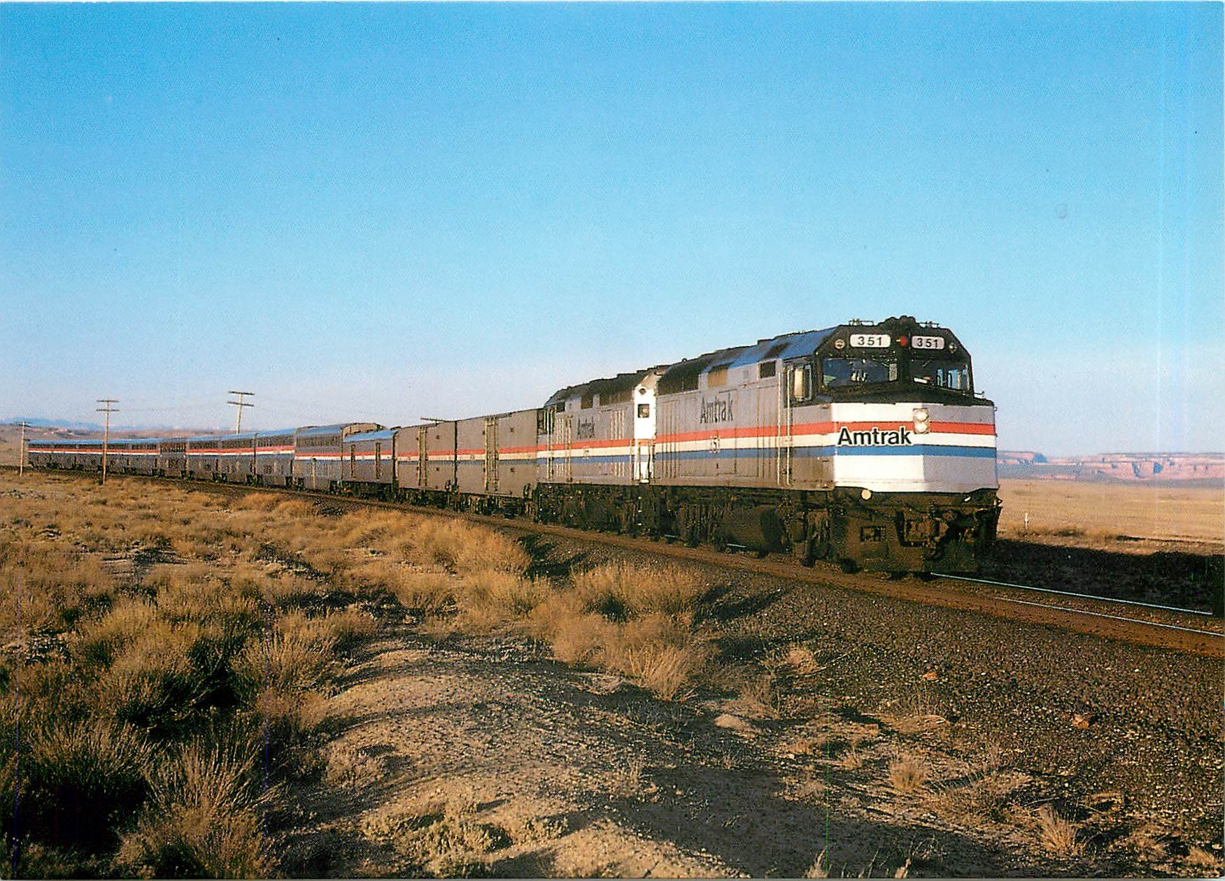 CPM Amtrak California Zephyr double headed by engines no 351 and 266 