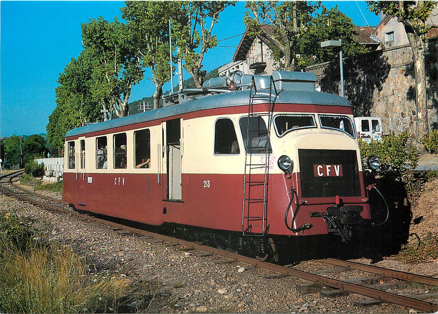 CPM CFV railcar Billard 213 arriving at Lamastre 
