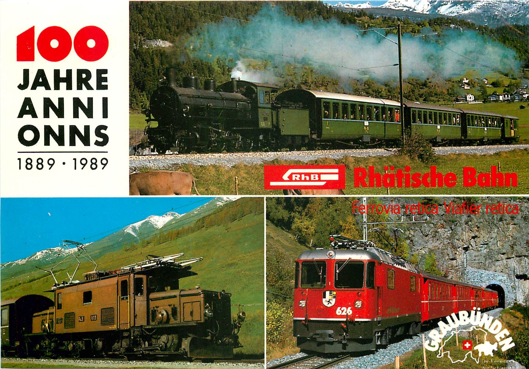 CPM Rhatische Bahn Vlafier retica Locomotive G 4 5 Nr 108