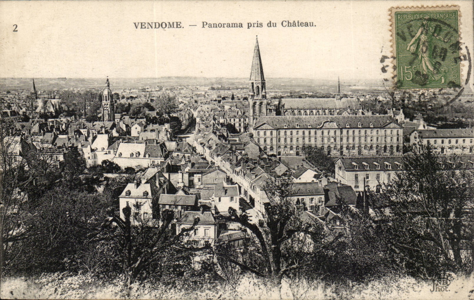 Vendome CPA Panorama taken of the castle