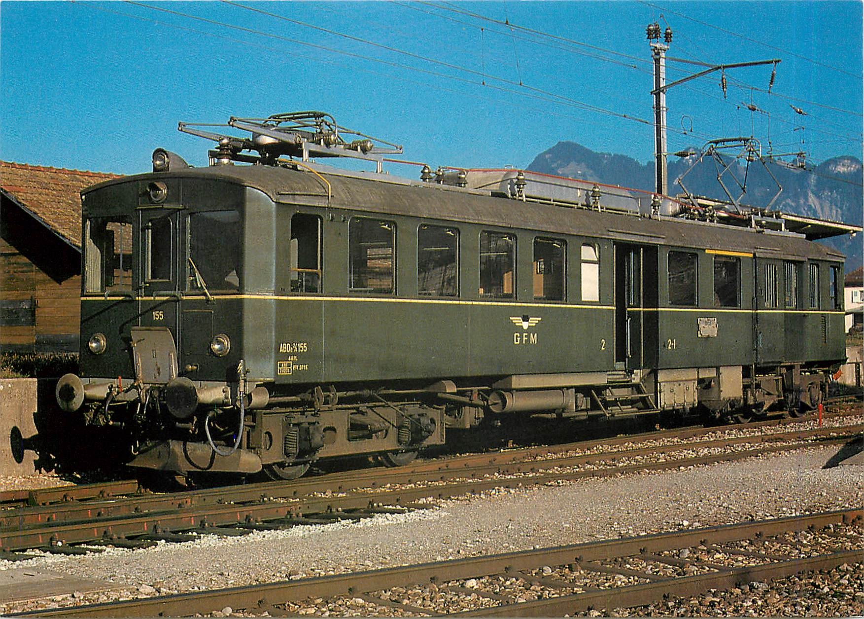 CPM Fribourg Railways Gruyere Fribourg Morat Electric Motor Coach ABDe 2 4 155