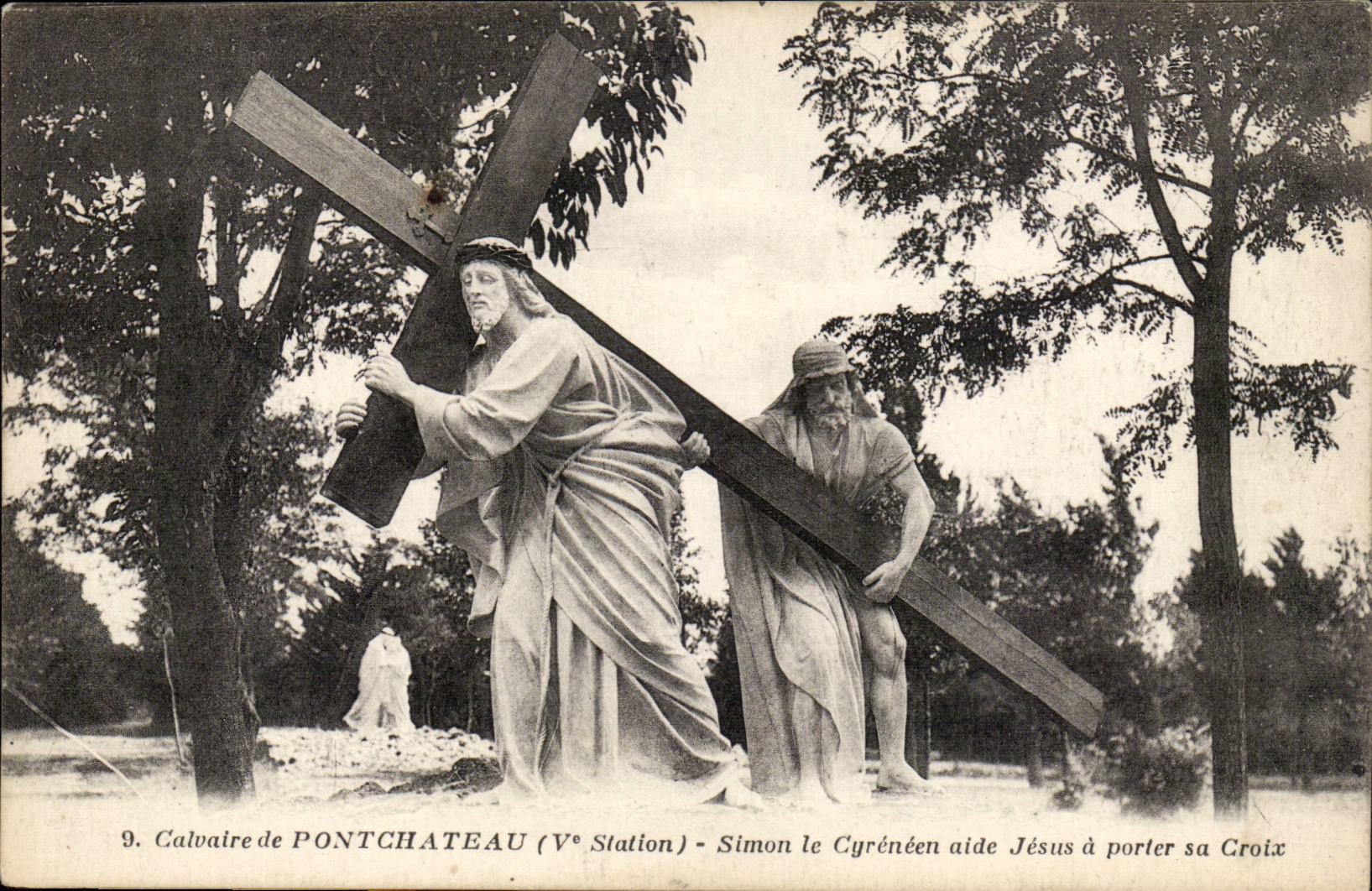 CPA Calvaire de Pontchateau Simon le Cyreneen aide Jesus a porte sa croix