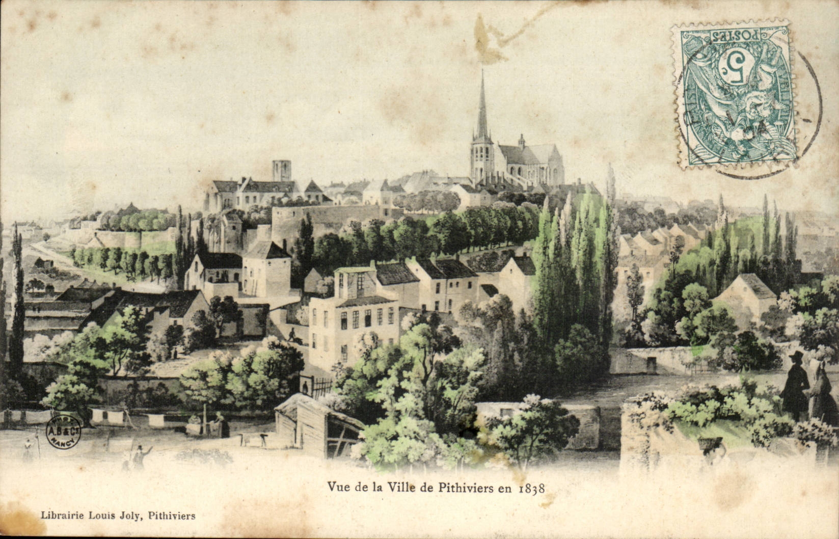 Pithiviers CPA Seen of the city in 1838