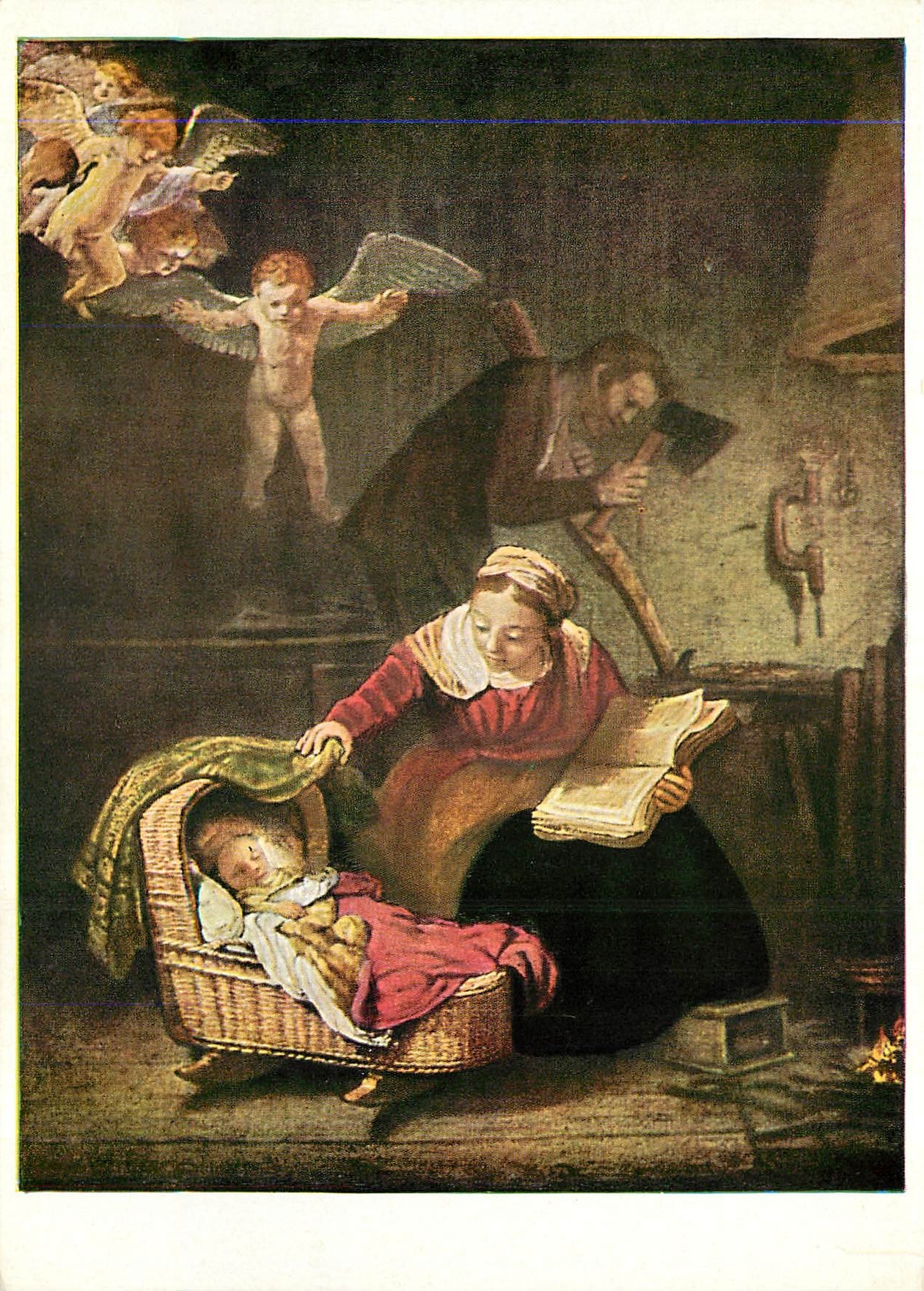 CPM Rembrandt La sainte familie 