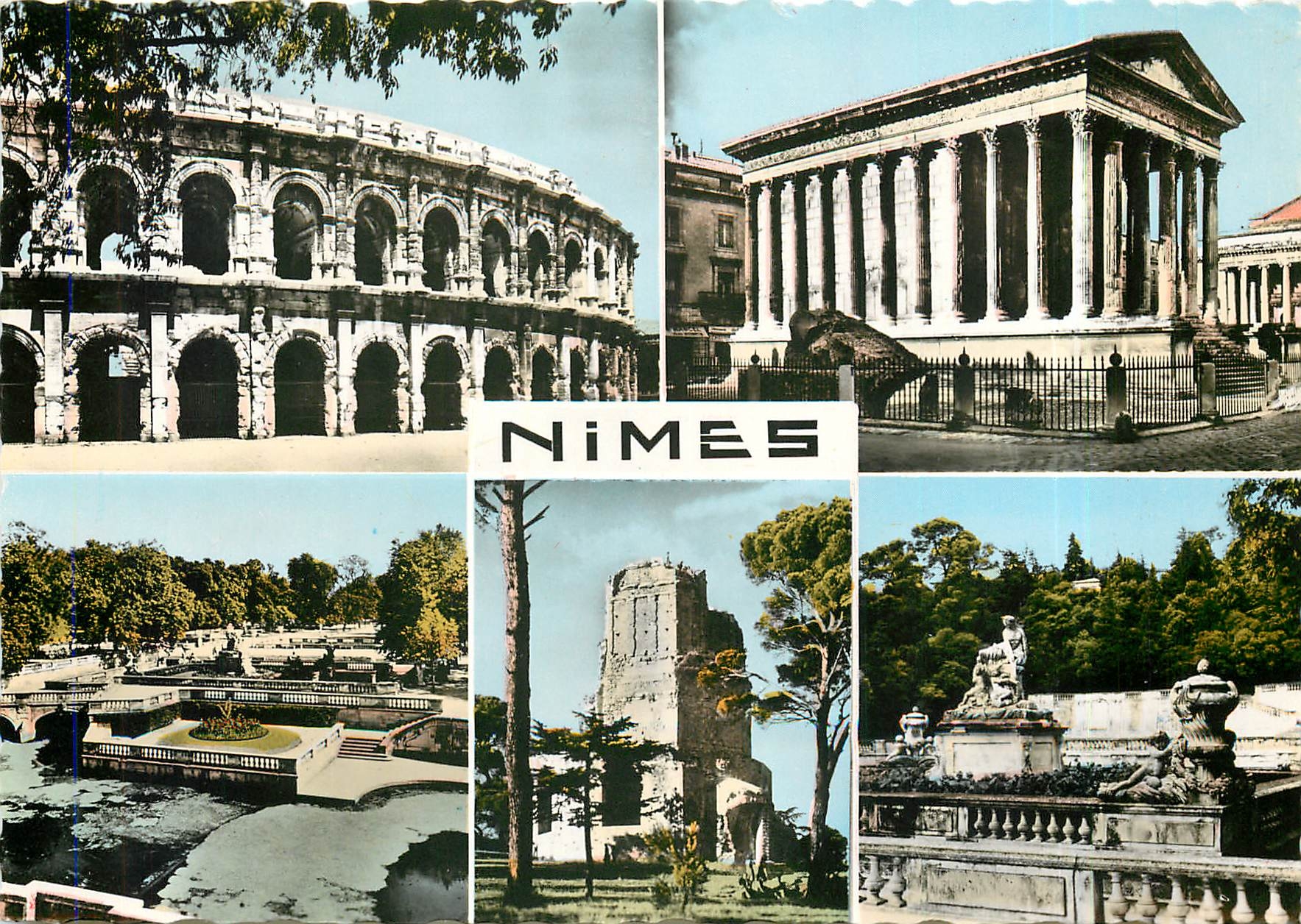 CPM Nimes Les Arenes Jardin de la Fontaine 