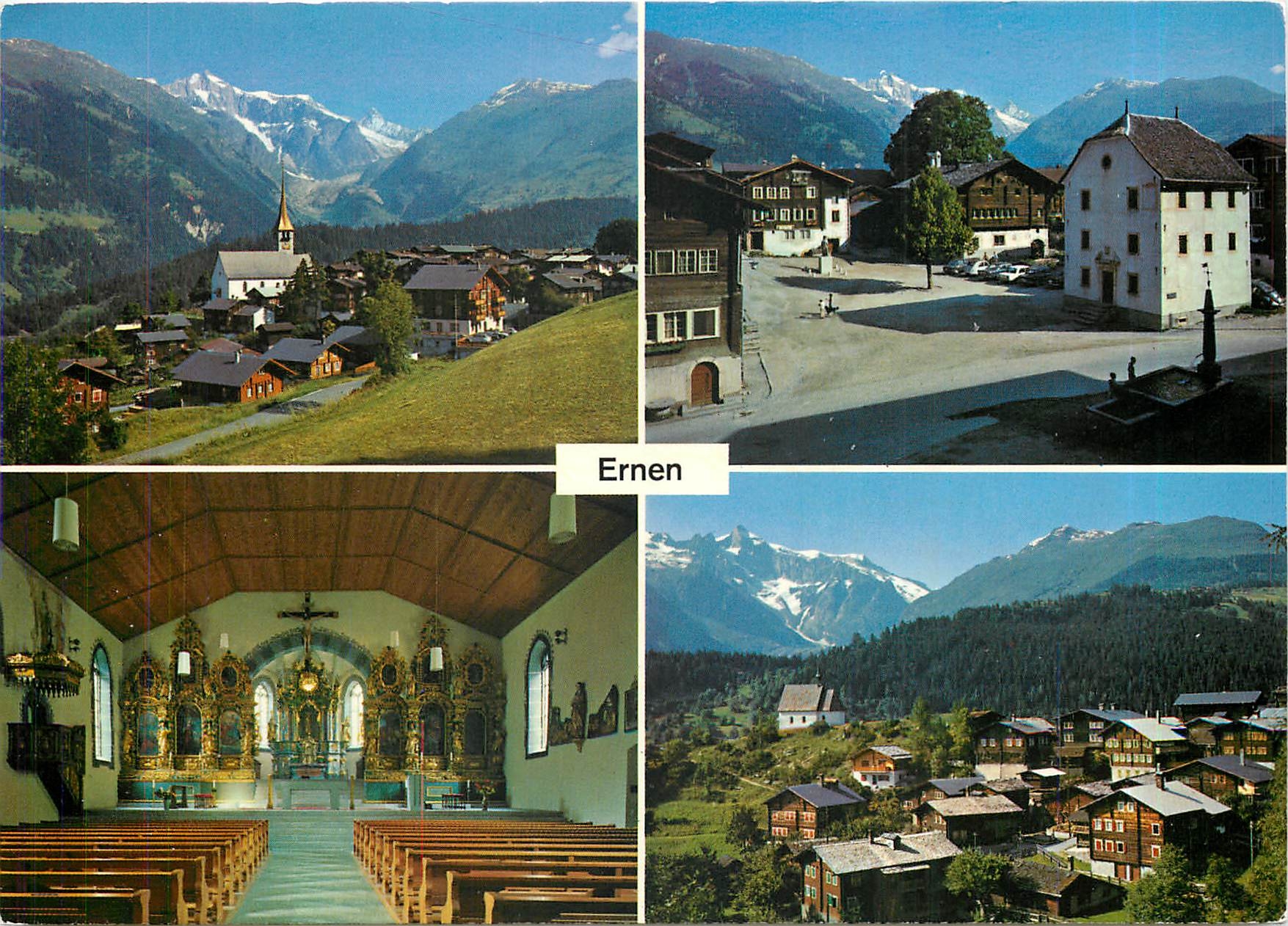 CPM Ernen Wallis Dorfplatz Kirche Ernen Muhlebach