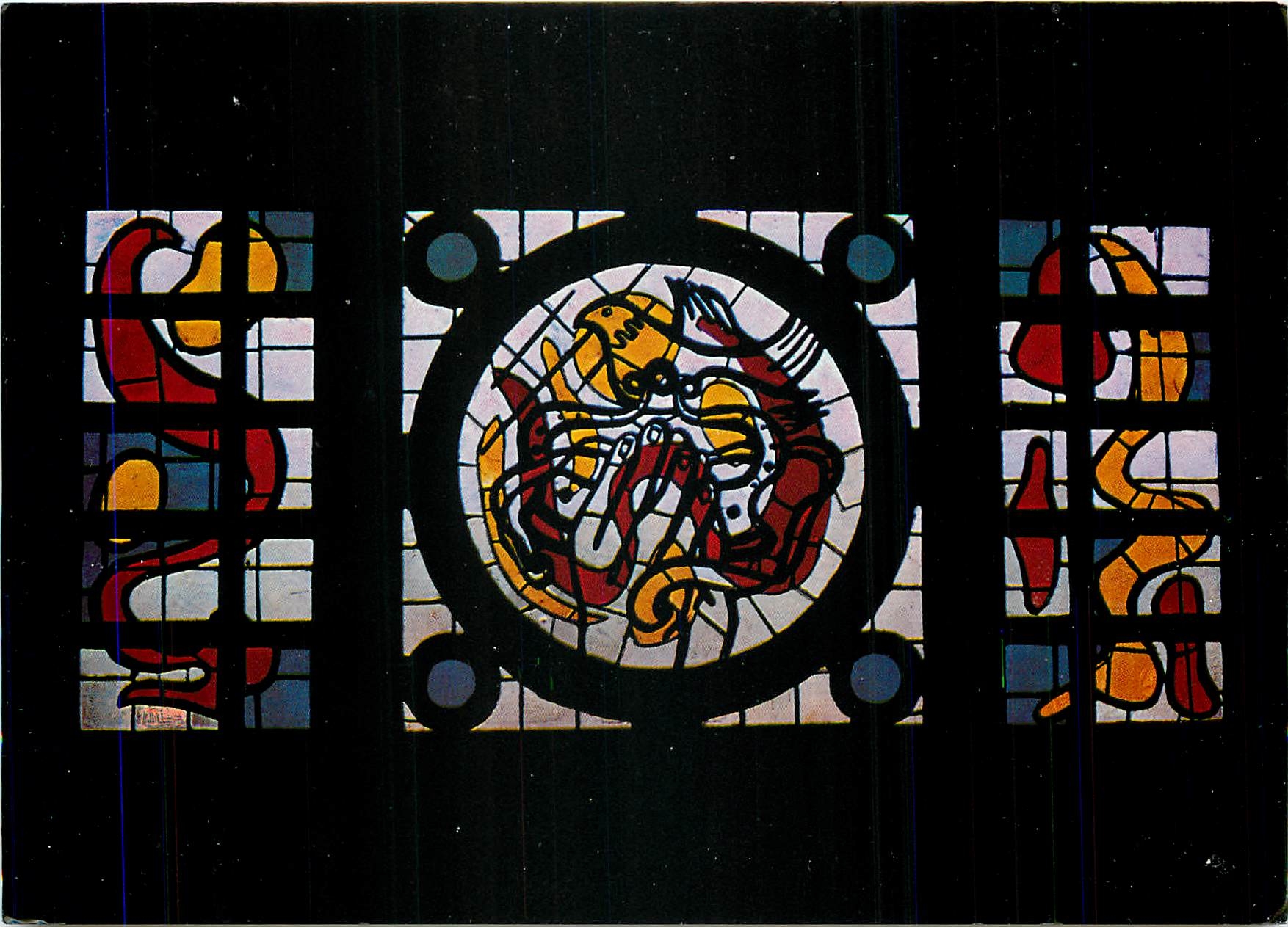 CPM Eglise de Courfaivre Vitrail de la nef Le couronnement de la Vierge