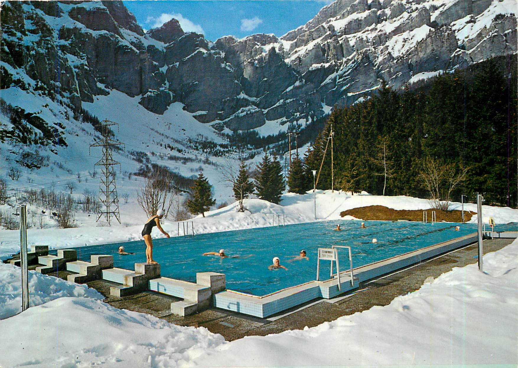 CPM Leukerbad Loeche les Bains Das Schwimmbad im Winter Gemmipass 