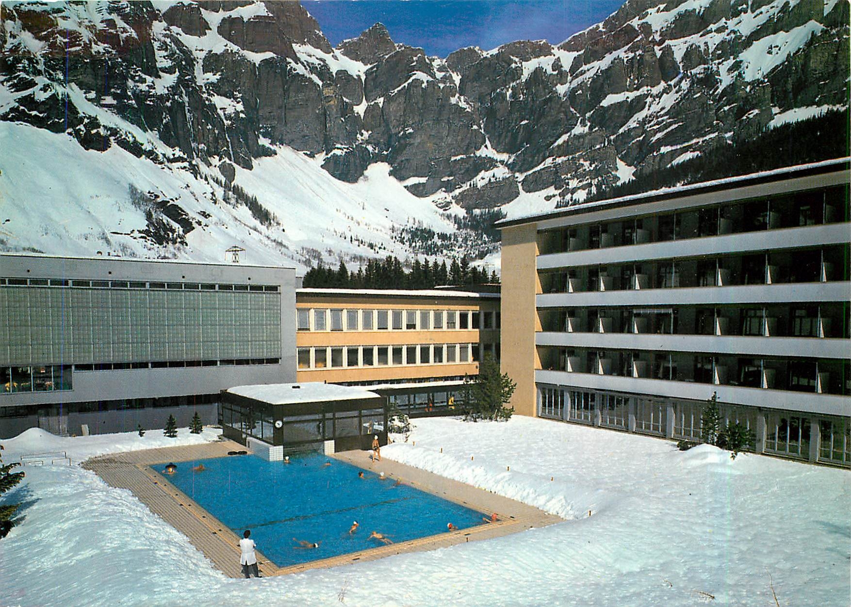 CPM Leukerbad Loeche les Bains Rheums Klinik mit Thermal Aussenbad Gemmipass 