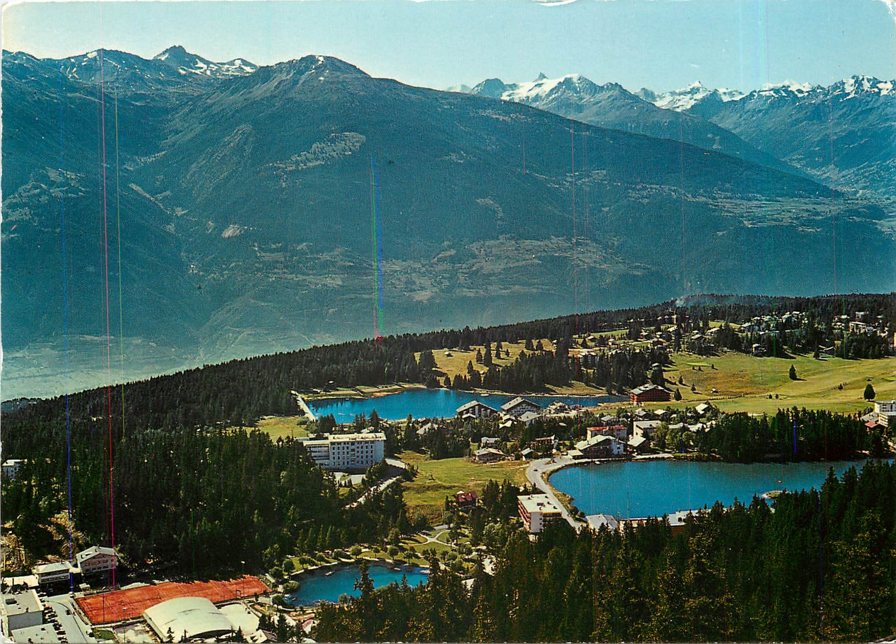 CPM Montana Crans Vue generale du Haut Platesu et des ses lacs