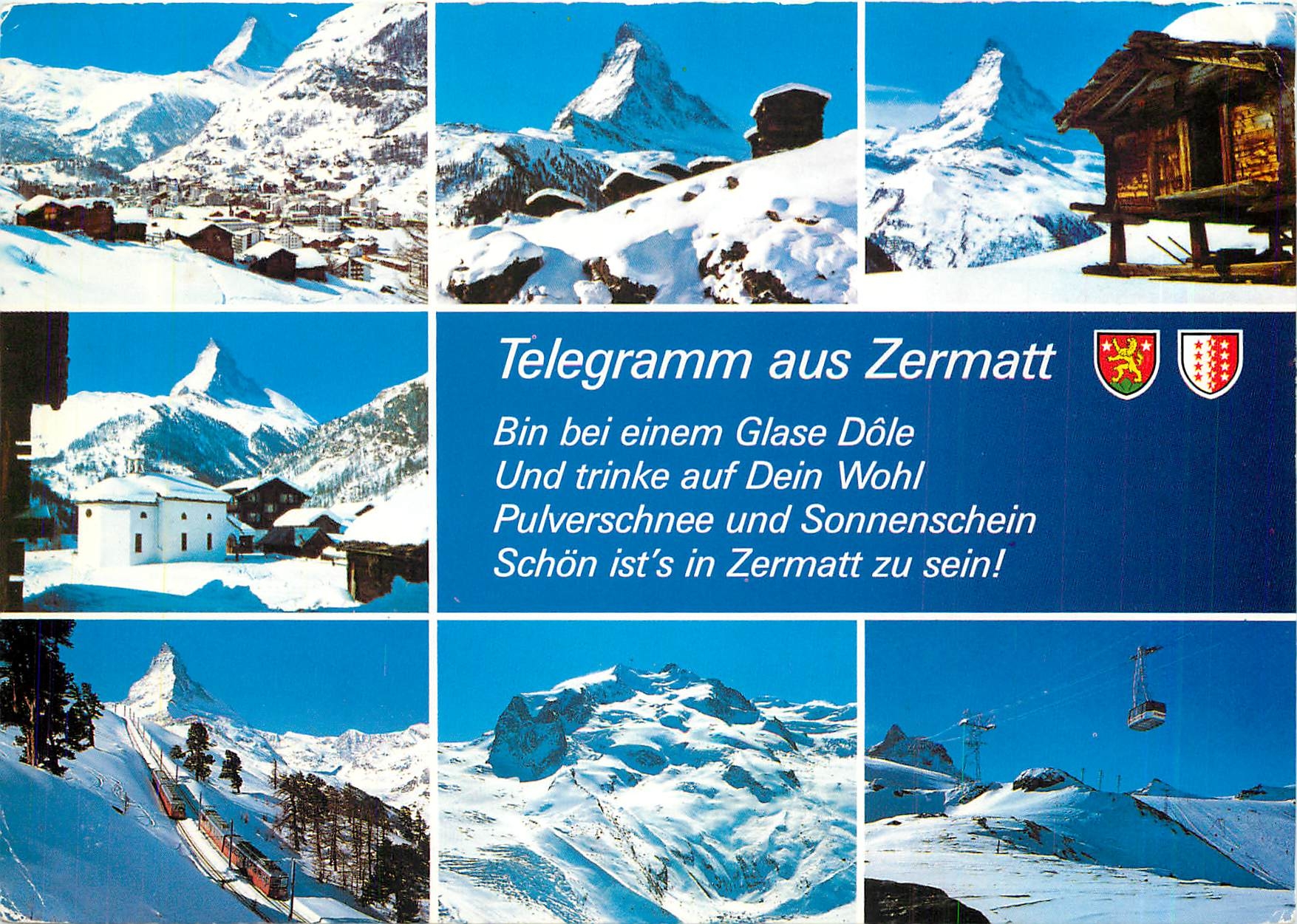 CPM Telegramm aus Zermatt Wallis Schewiz 