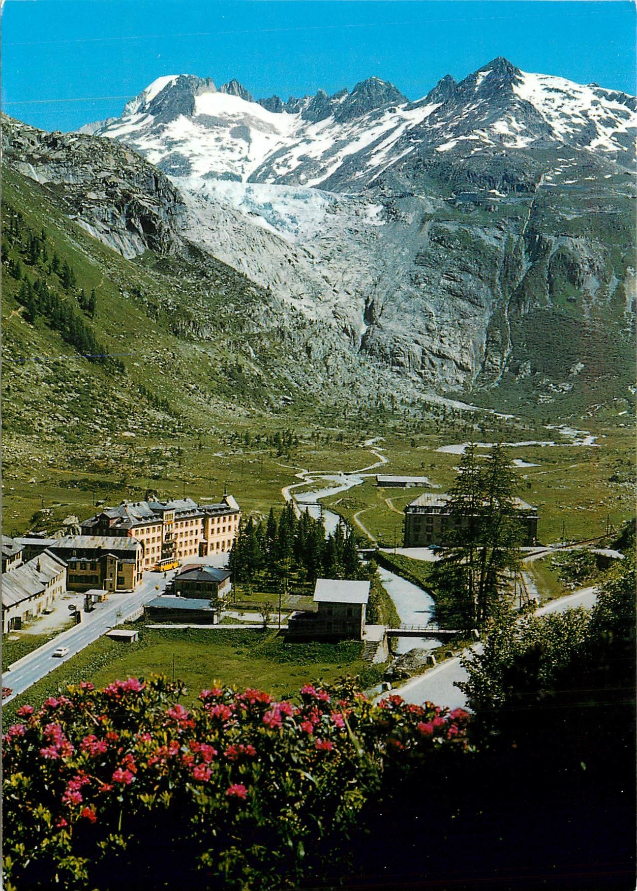 CPM Gletsch avec le glacier du Rhone et Galenstock