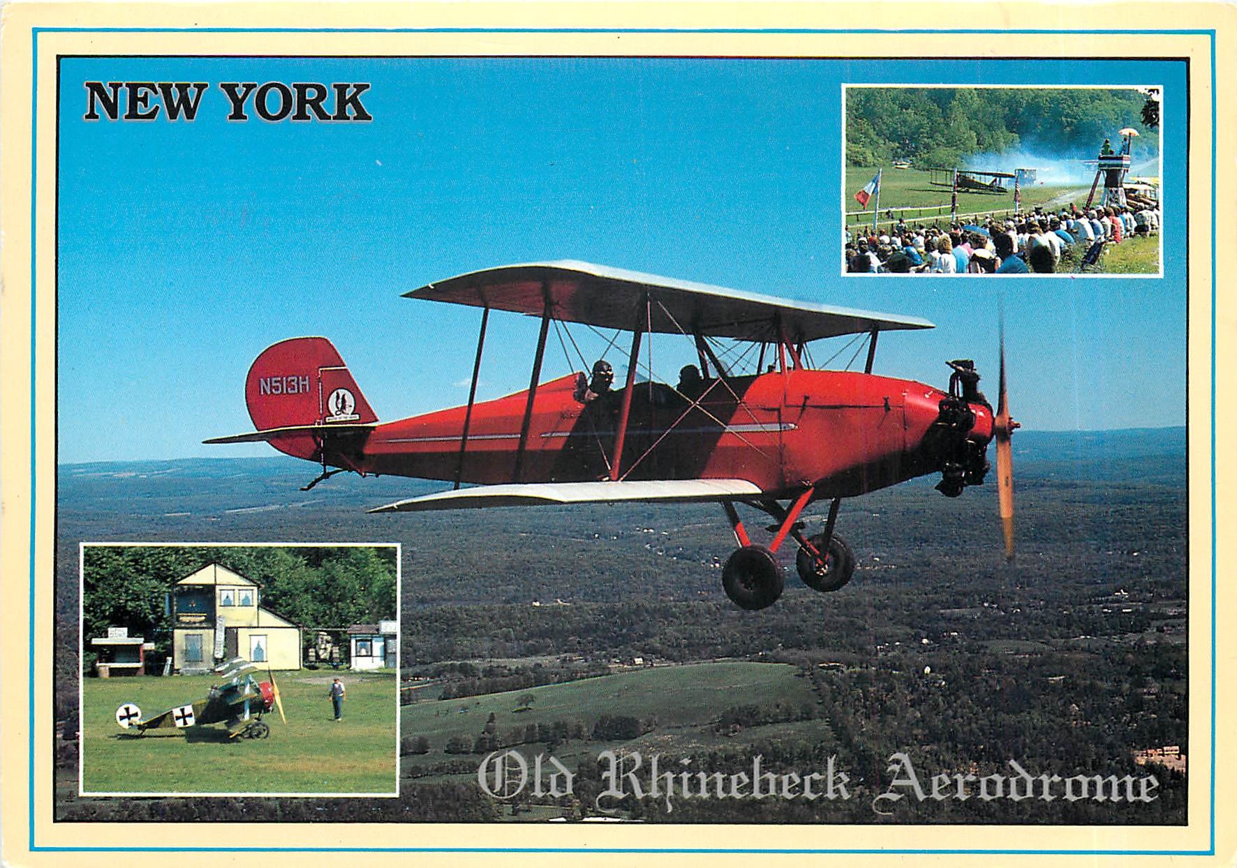 CPM Old Rhinebeck Aerodrome 1929 American Eagle Stone Church Norton Rd New York