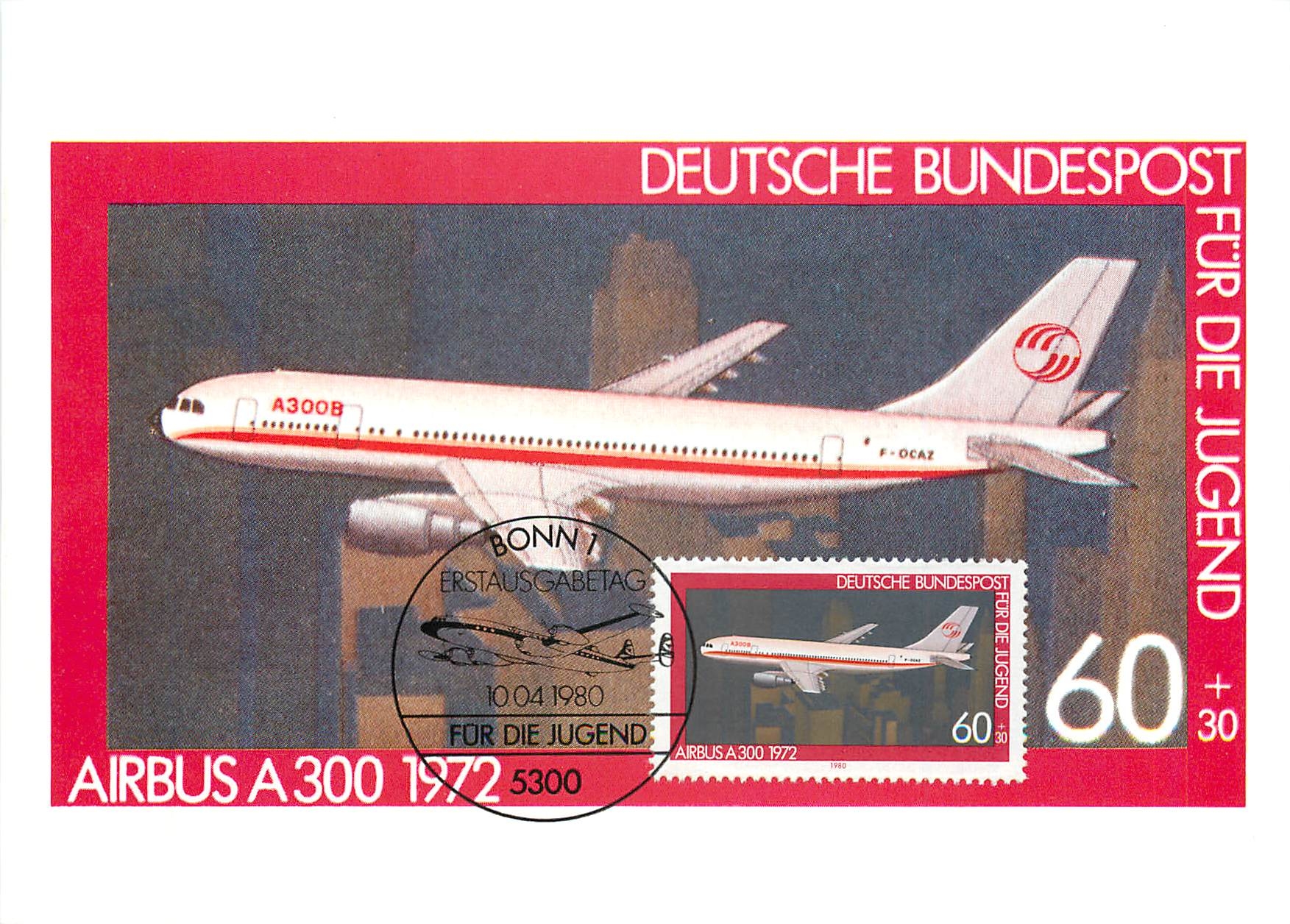 CPM Airbus A300 1972 Deutsche Bundespost fur die Jugend 