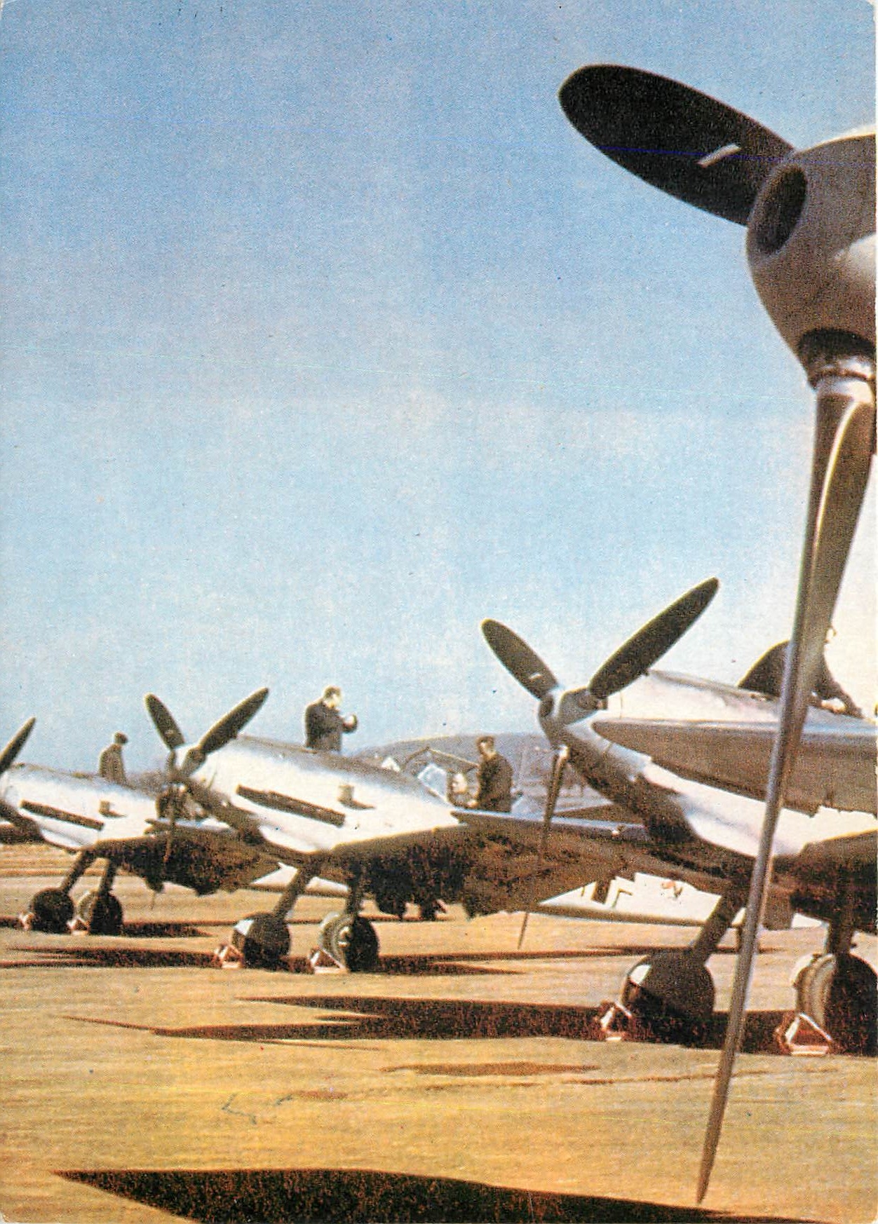 CPM A line up of Messerschmitt Bf 109Es of II JG51 on an airfield in France during the Battle of Bri