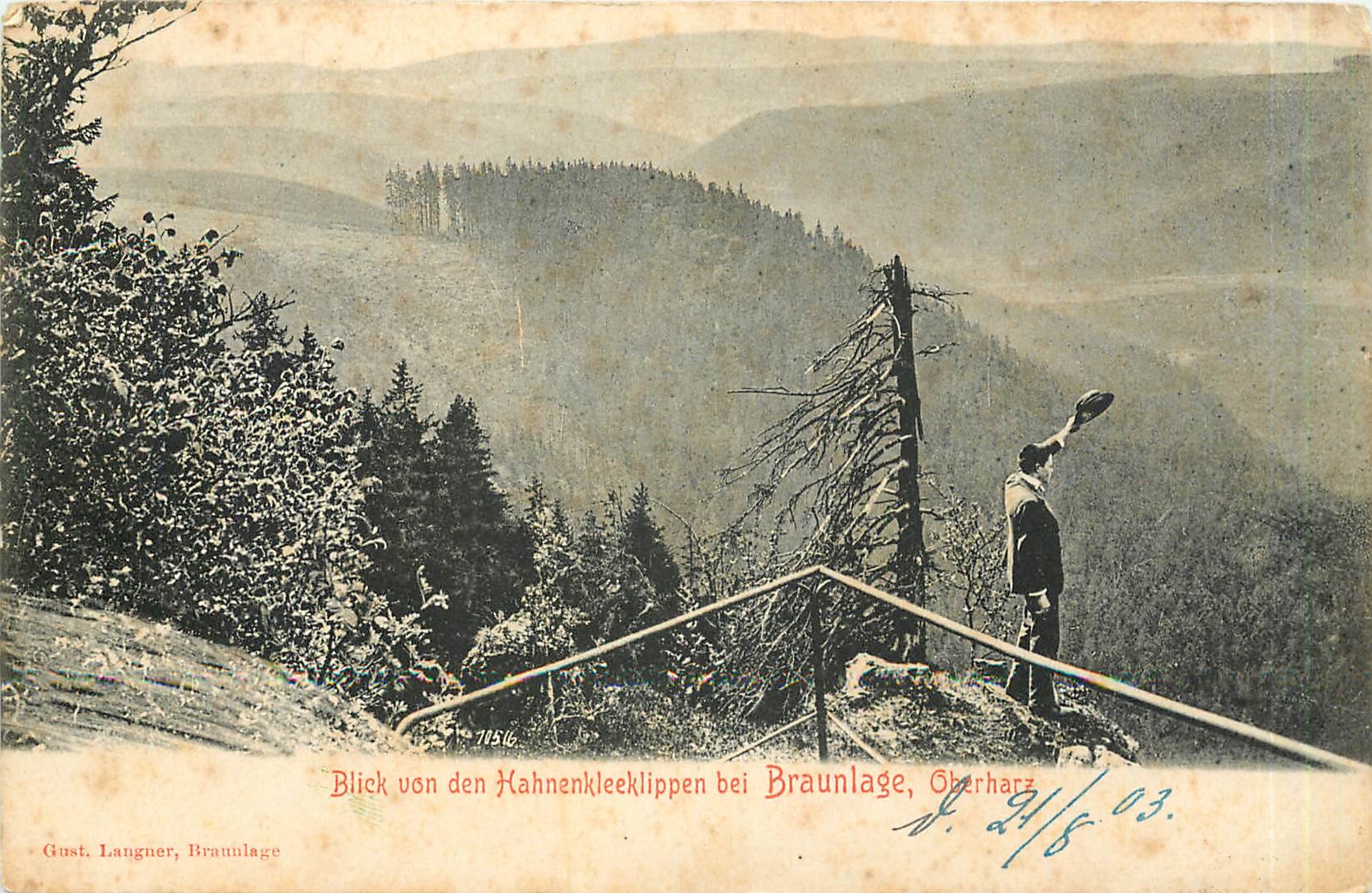CPA Blick von den Hahnenkleeklippen bei Braunlage Oberharz