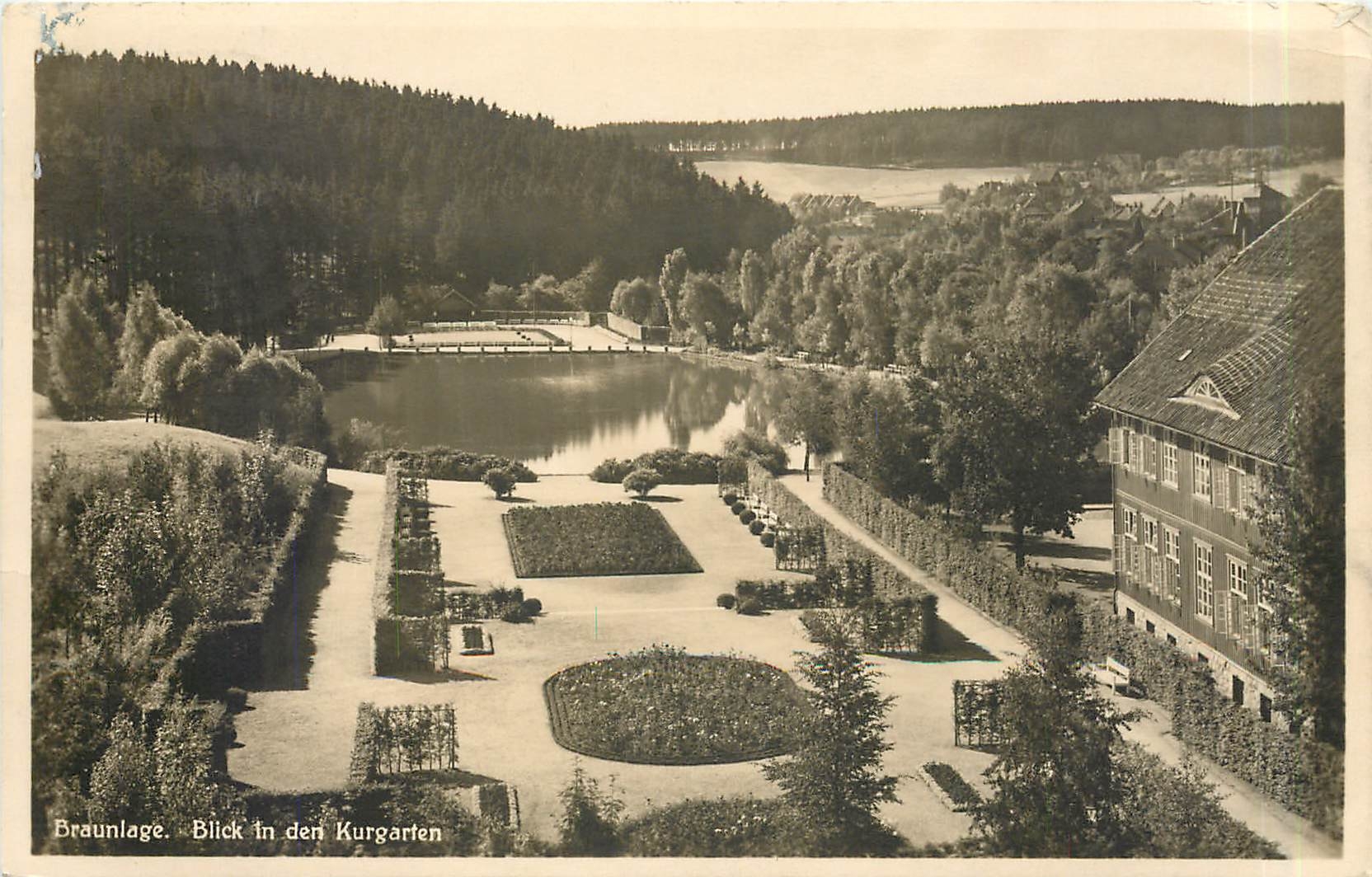 CPA Braunlage Blick in den Kurgarten 
