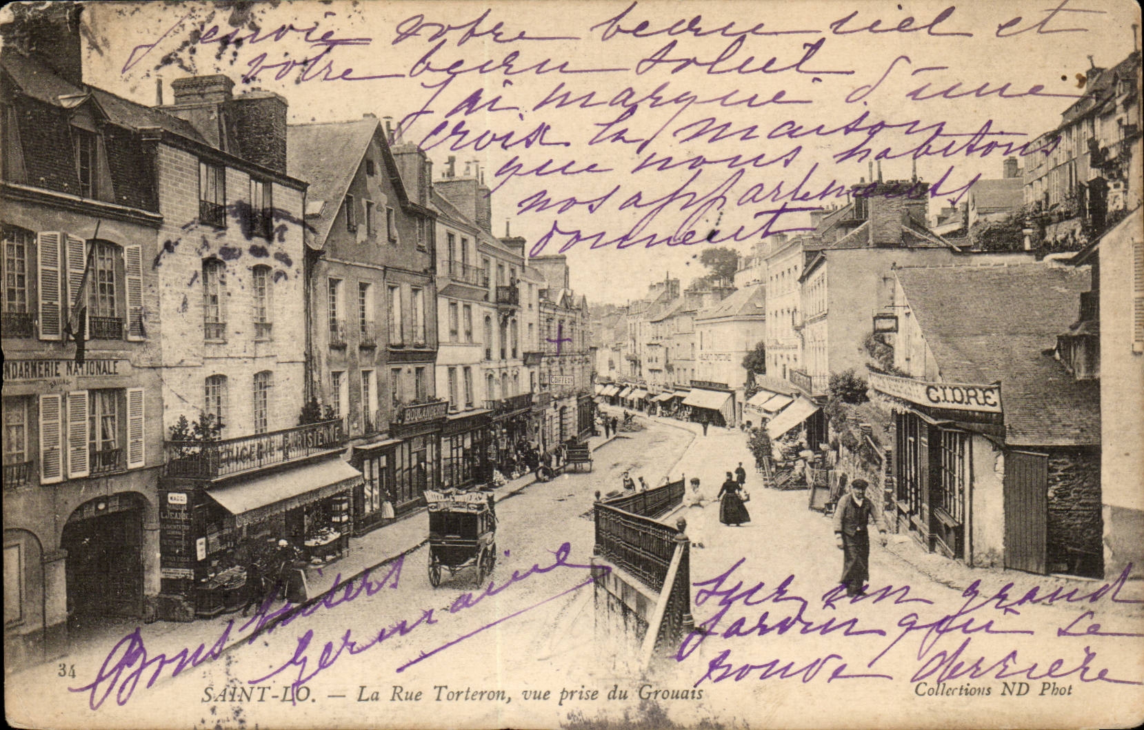 Saint Lo CPA the street Torteron Seen from of GRouais (cider)