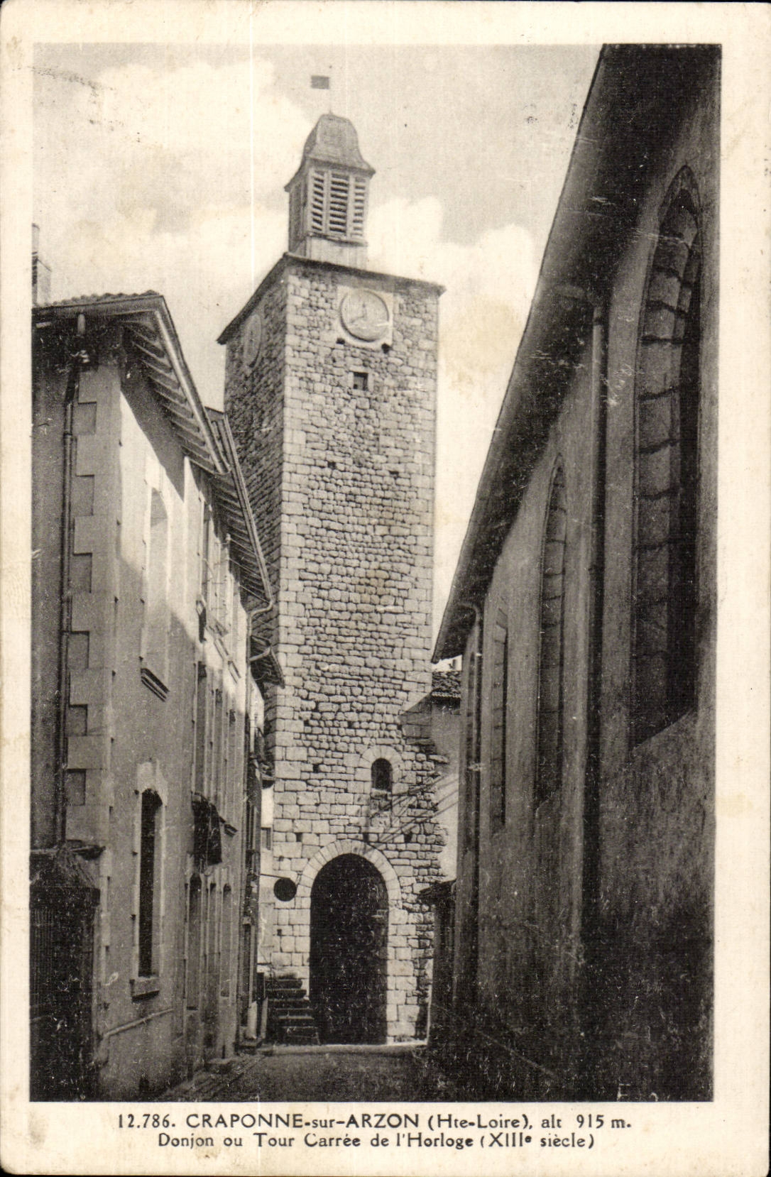 Craponne on Arzon CPA Keep or square tower of the clock