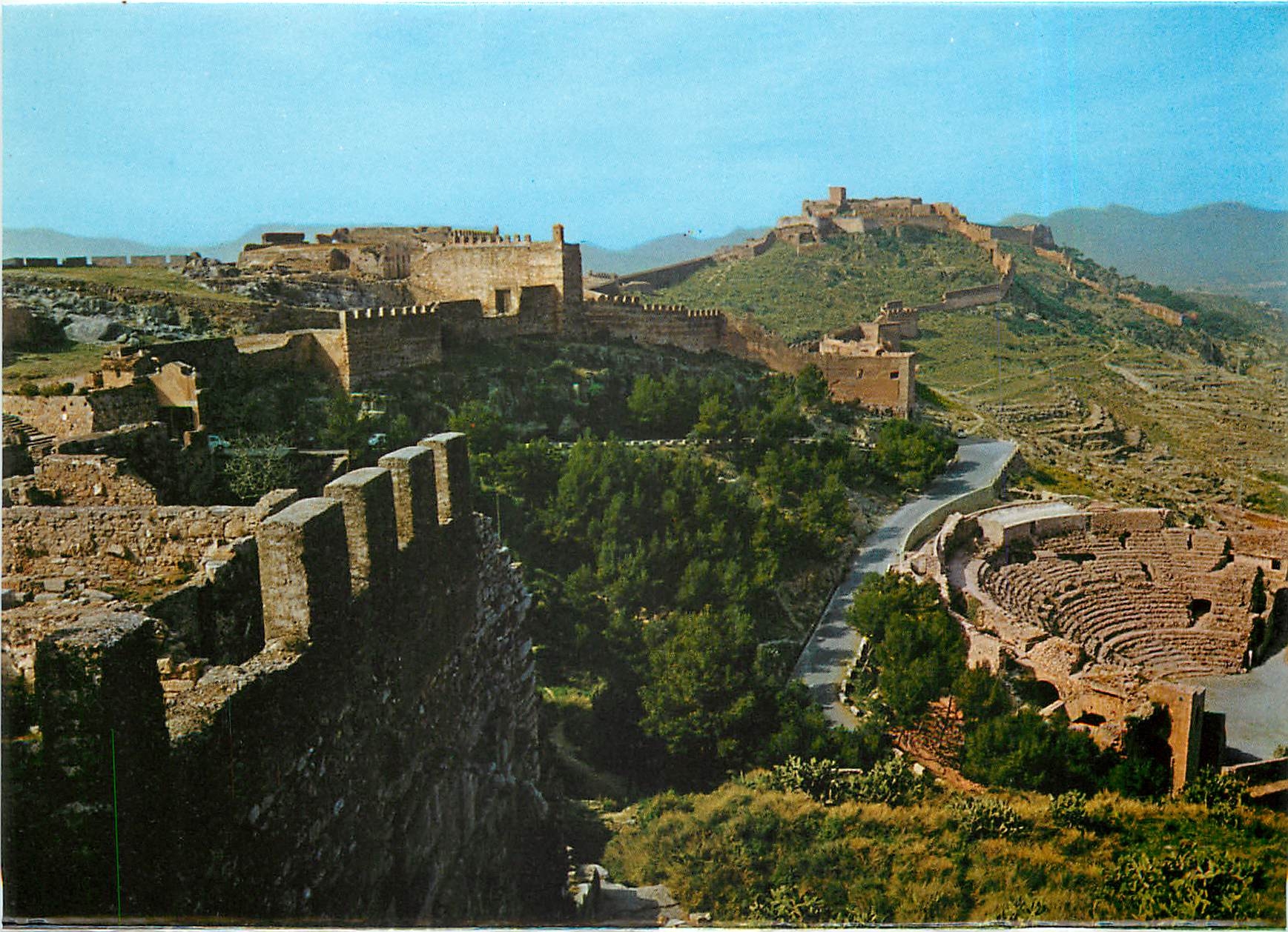 CPM Sagunto Valencia Vue du Chateau et Theatre Romain