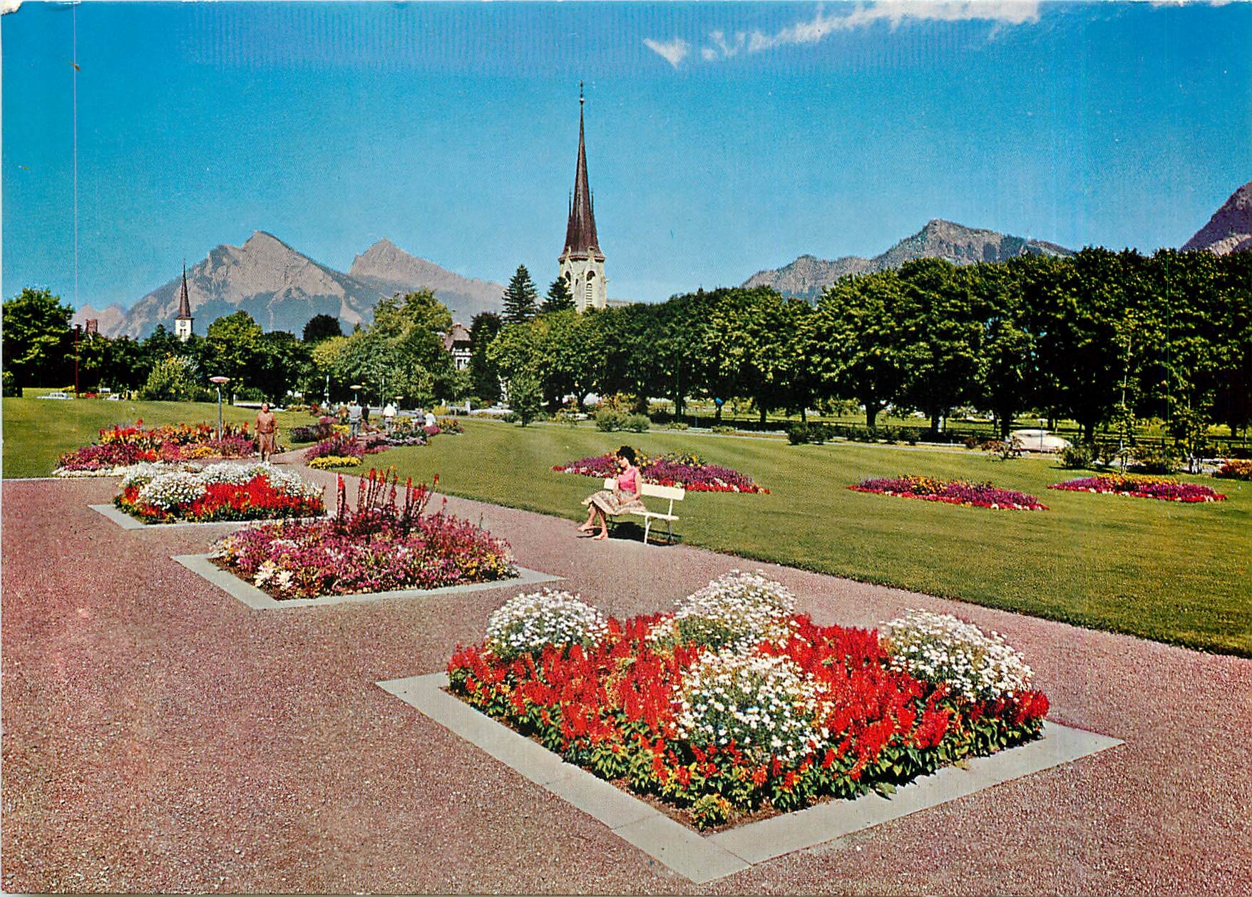 CPM Bad Ragaz Kurpark mit Gonzen und Alvier