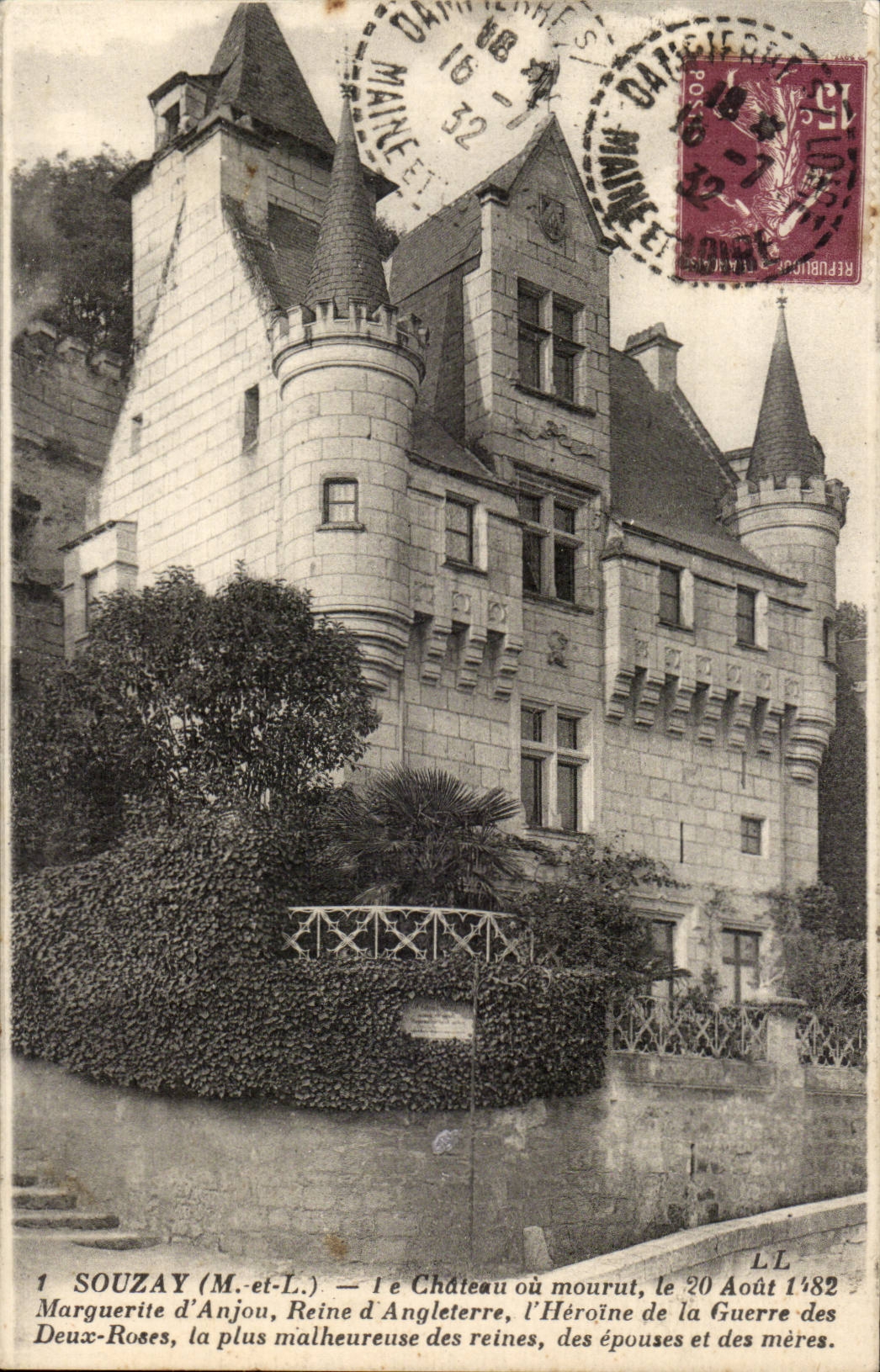 Souzay CPa the castle or died Marguerite of Anjou Queen of England Two Roses